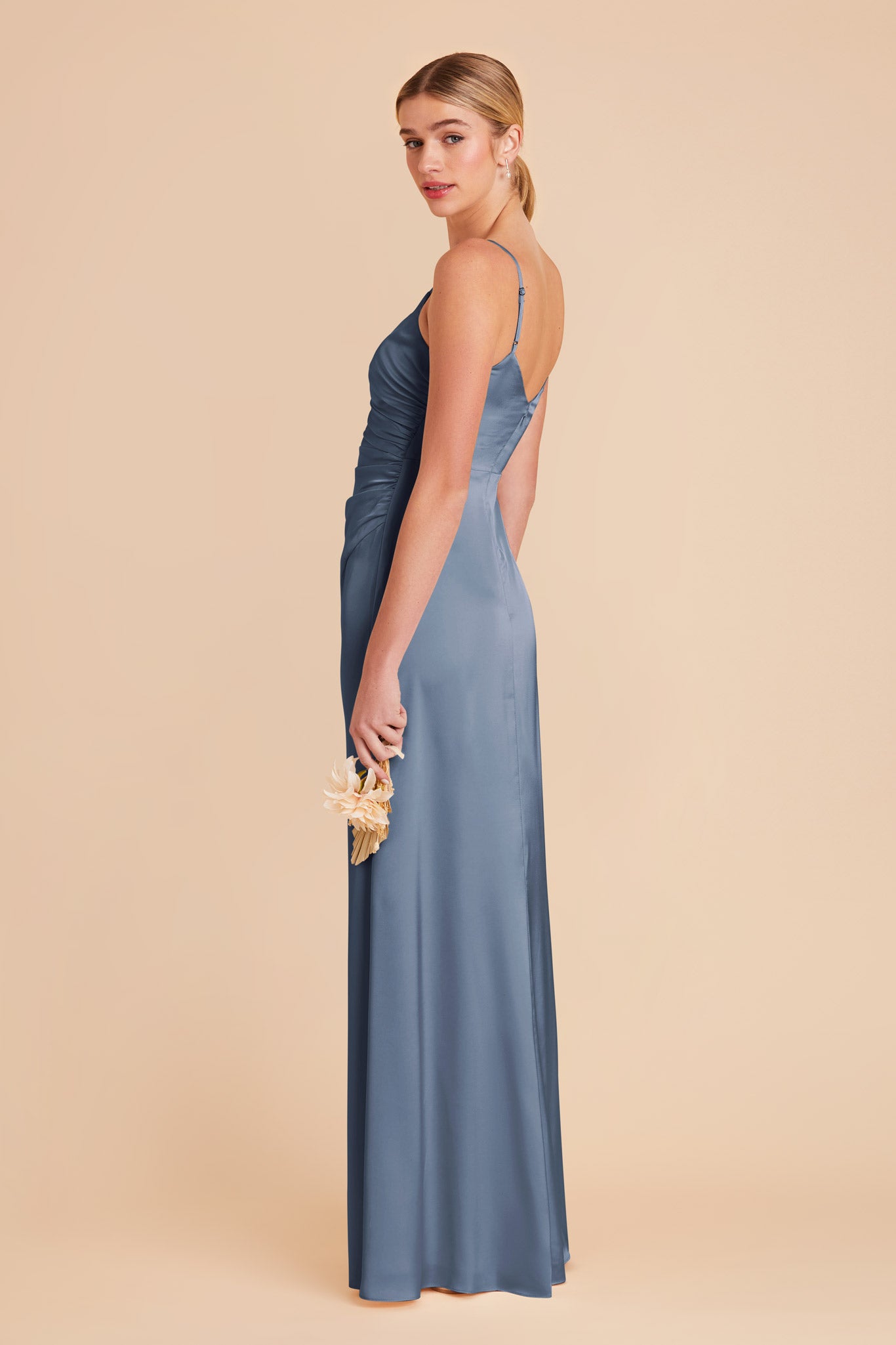 French Blue Catherine Matte Satin Dress by Birdy Grey