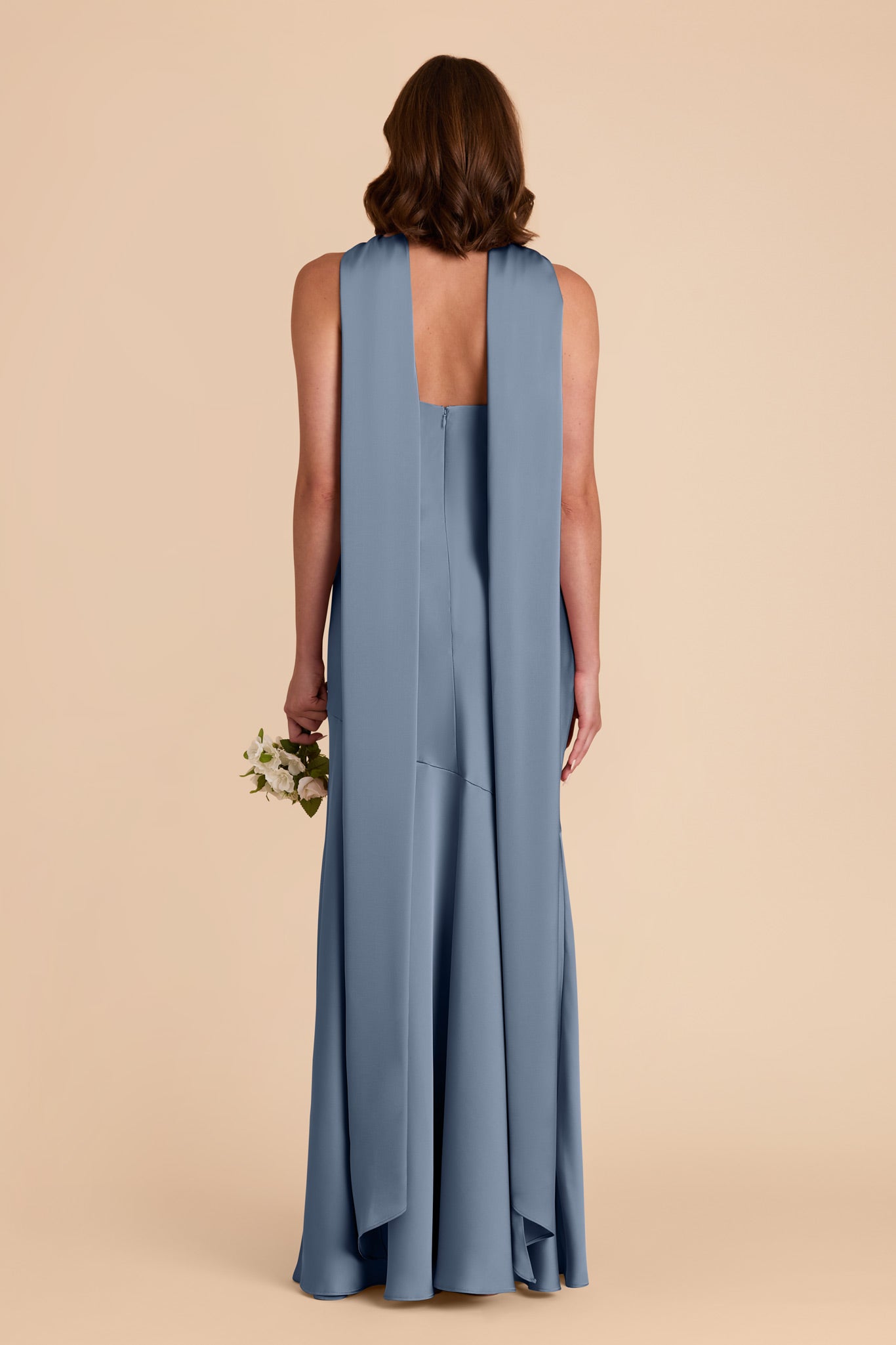 French Blue Eileen Matte Satin Dress by Birdy Grey