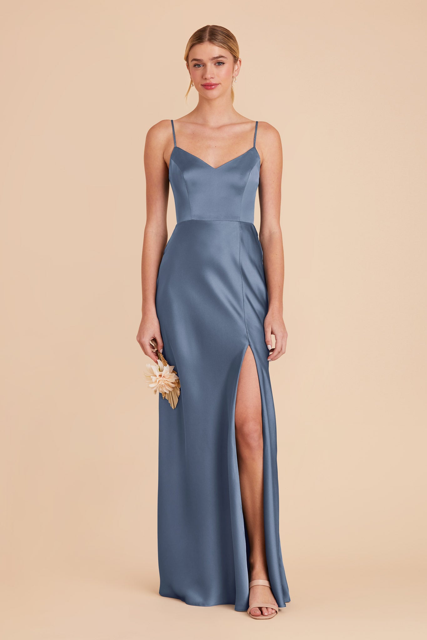 French Blue Jay Matte Satin Dress by Birdy Grey