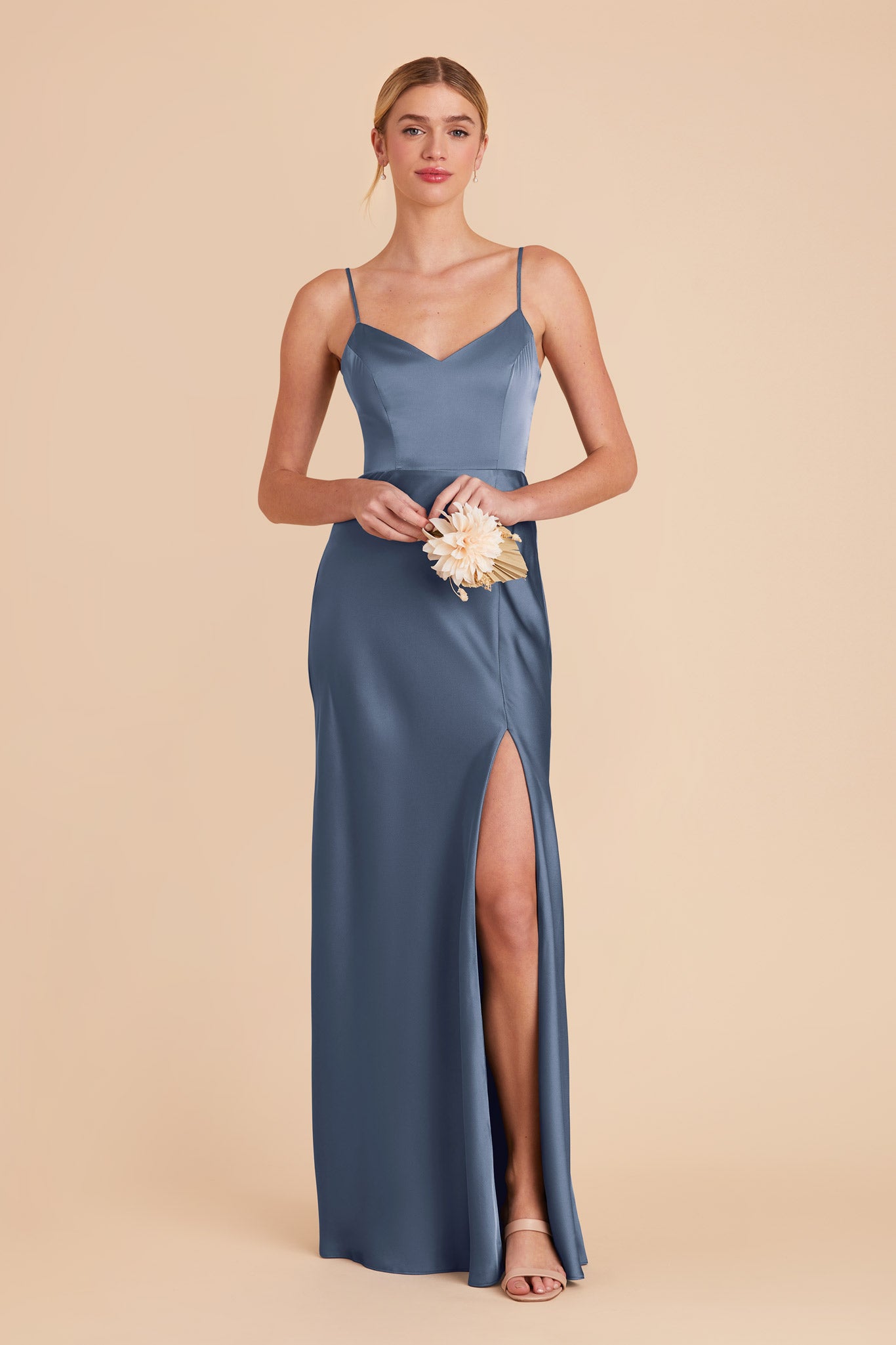 French Blue Jay Matte Satin Dress by Birdy Grey