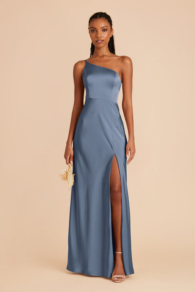 French Blue Kensie Matte Satin Dress by Birdy Grey