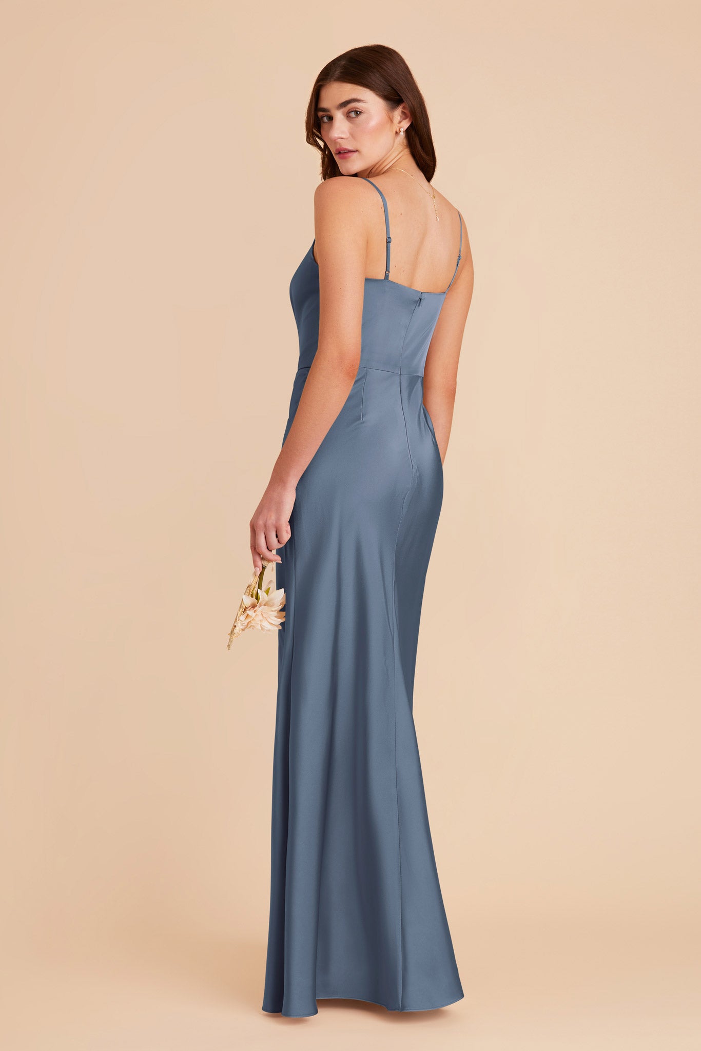 French Blue Mai Matte Satin Dress by Birdy Grey