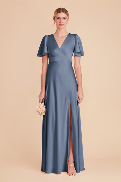 French Blue Marni Matte Satin Dress by Birdy Grey