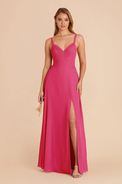 Fuchsia Deborah Chiffon Dress by Birdy Grey