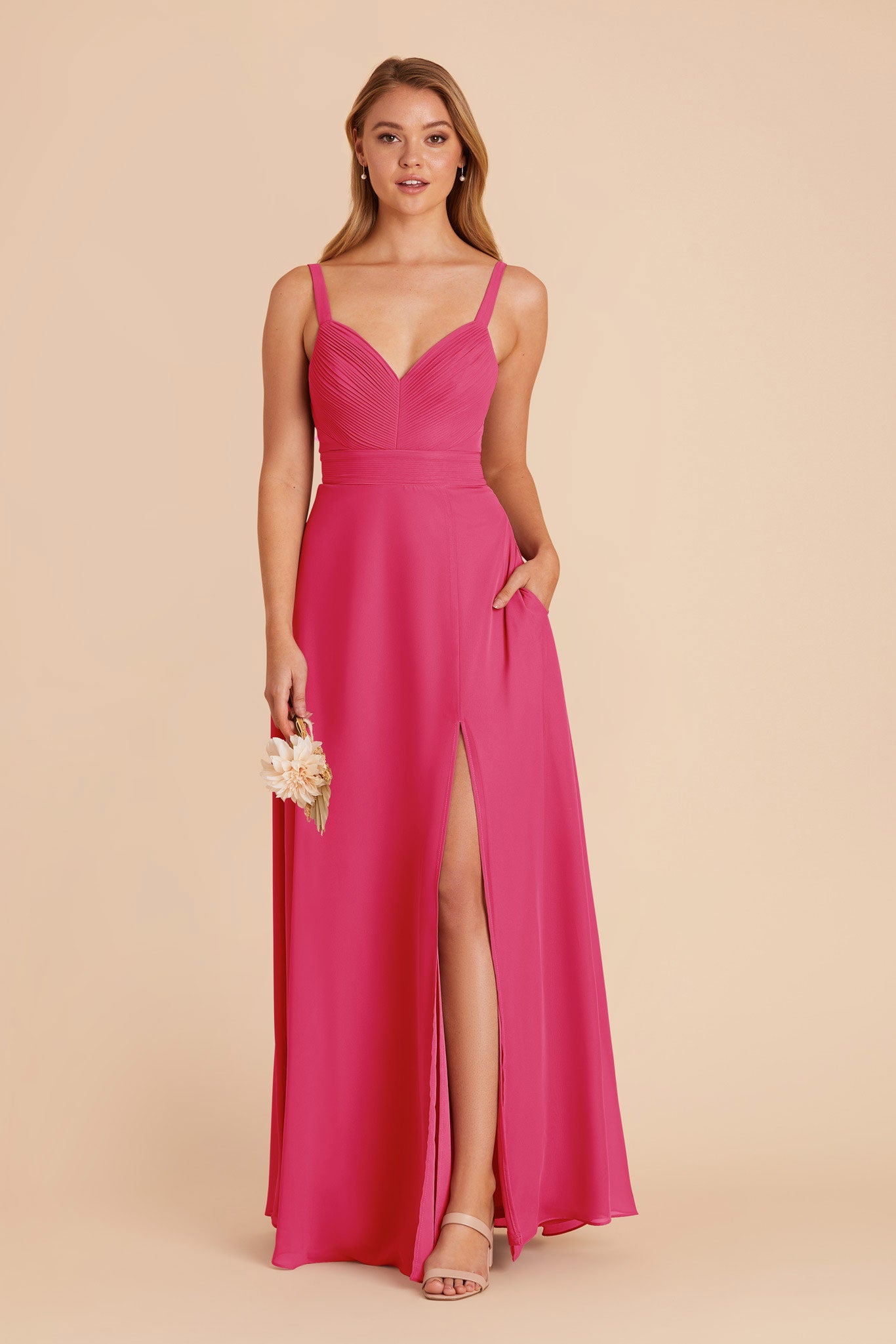 Fuchsia Deborah Chiffon Dress by Birdy Grey