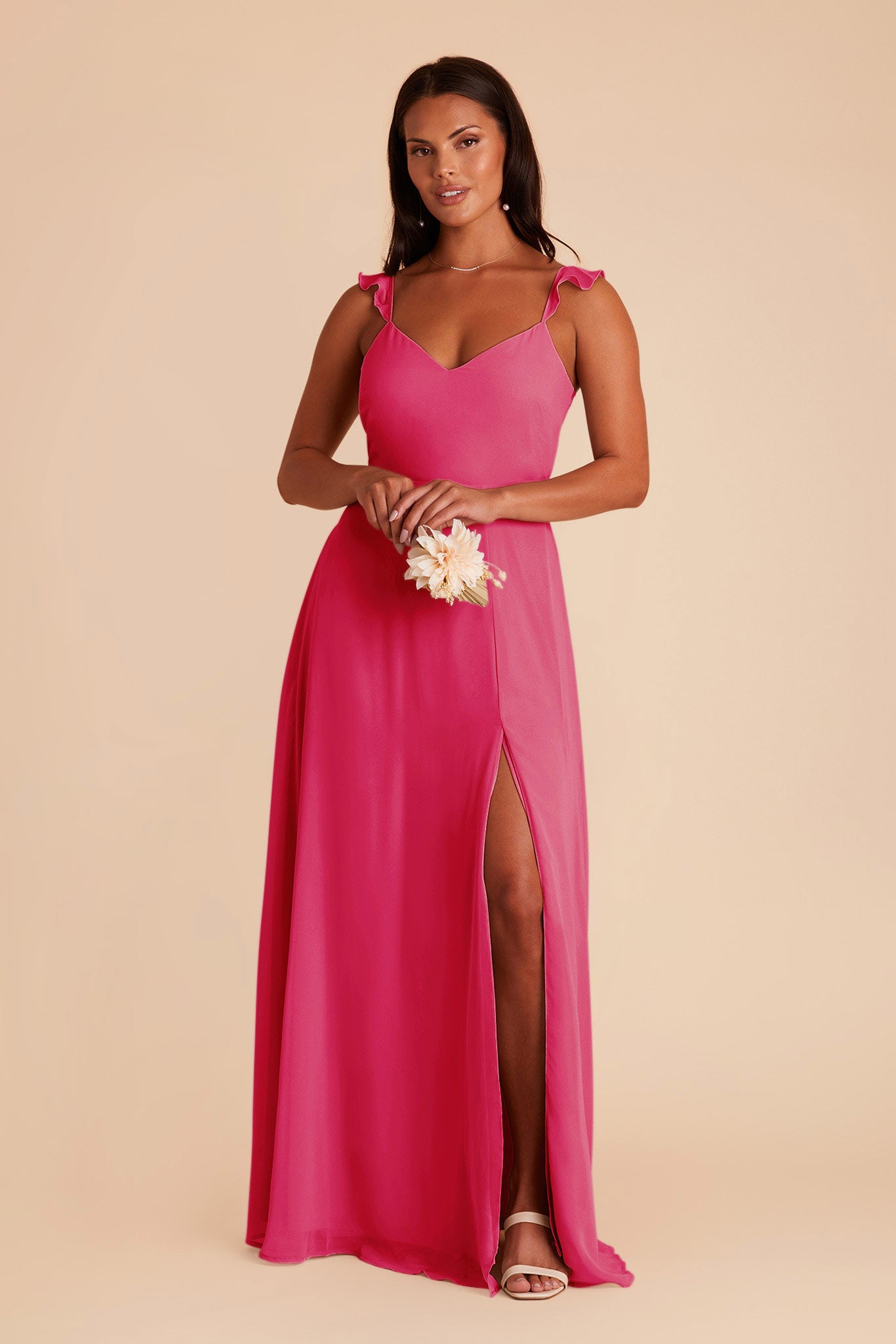Fuchsia chiffon dress discount