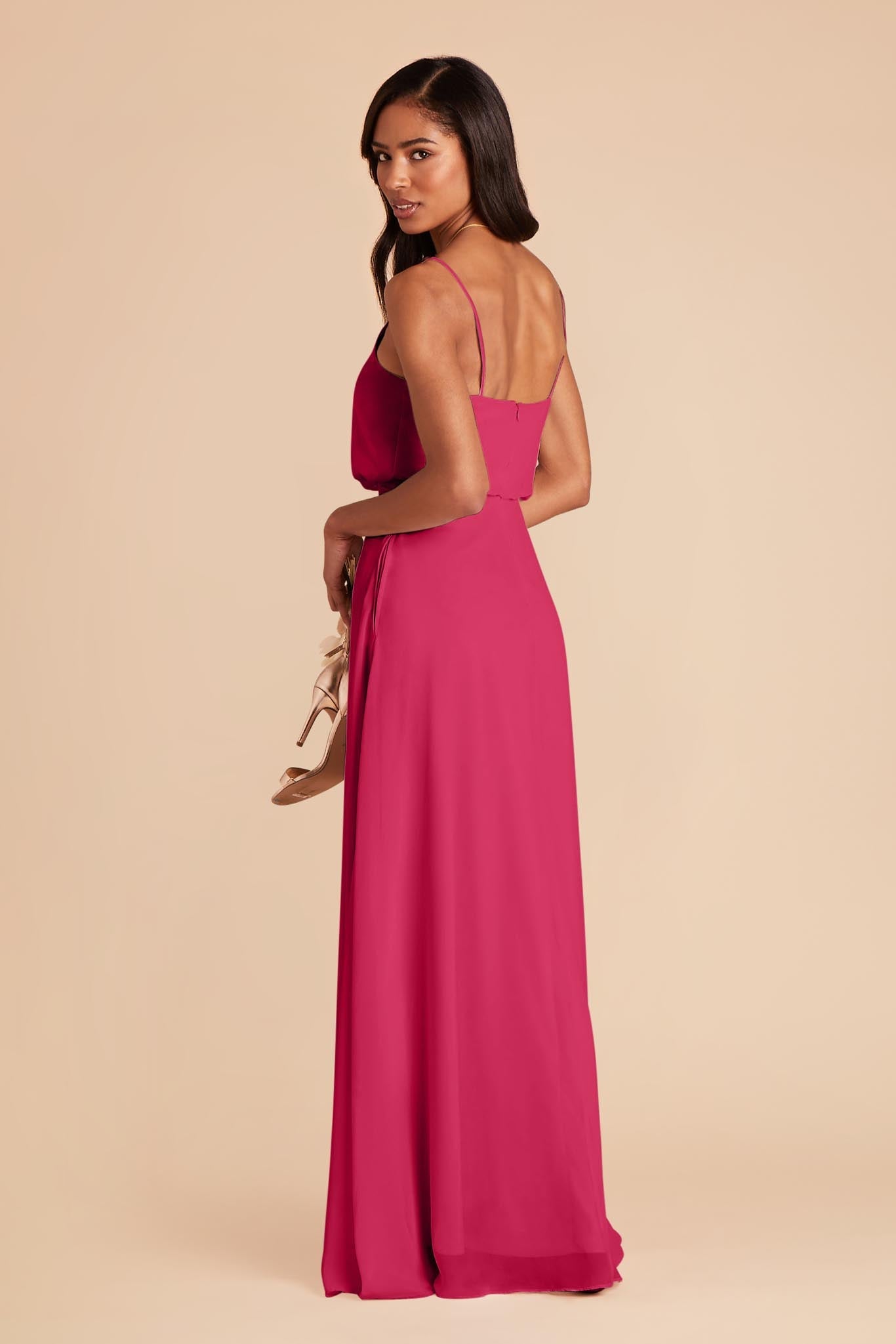 Fuchsia Gwennie Chiffon Slit by Birdy Grey