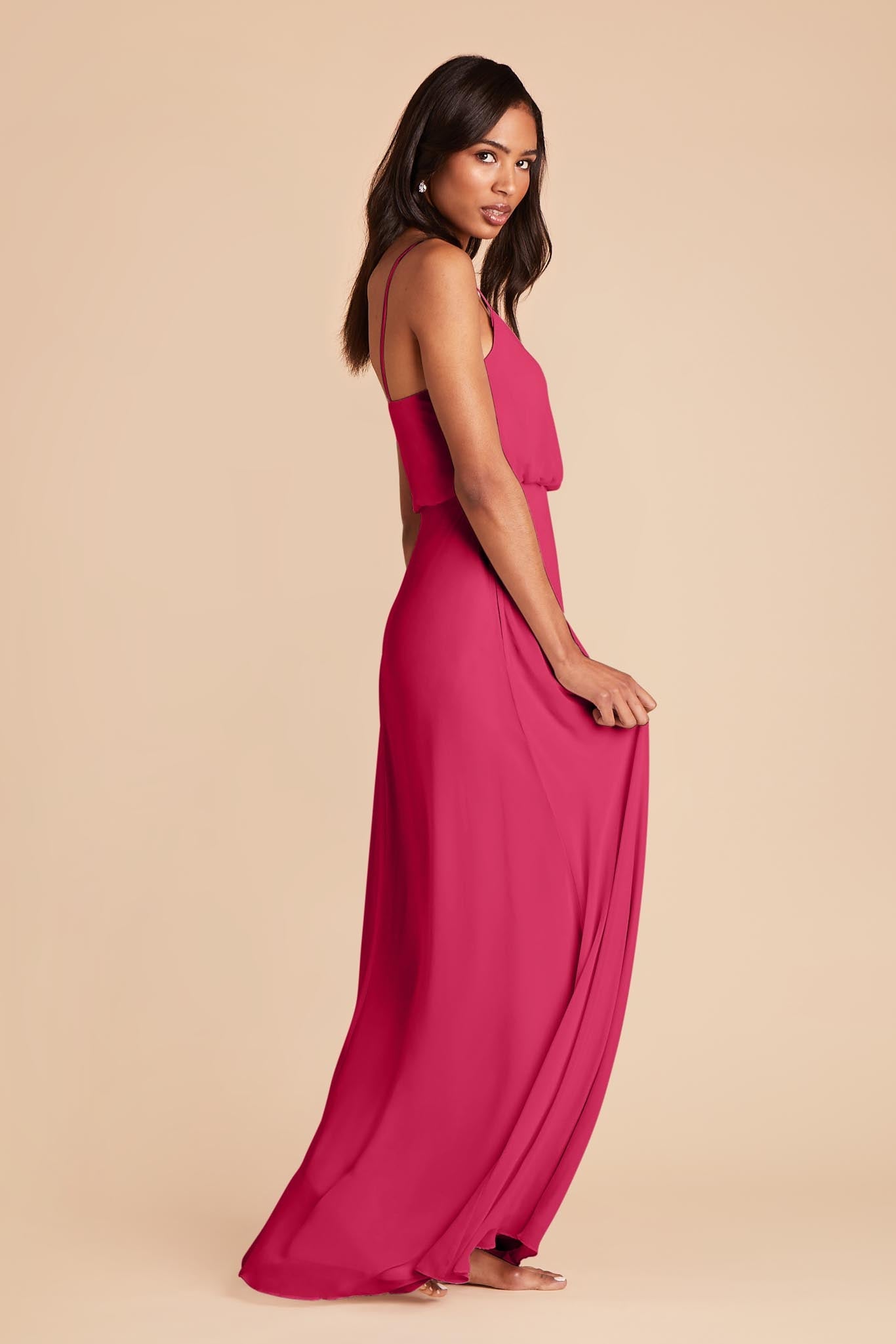 Fuchsia Gwennie Chiffon Slit by Birdy Grey