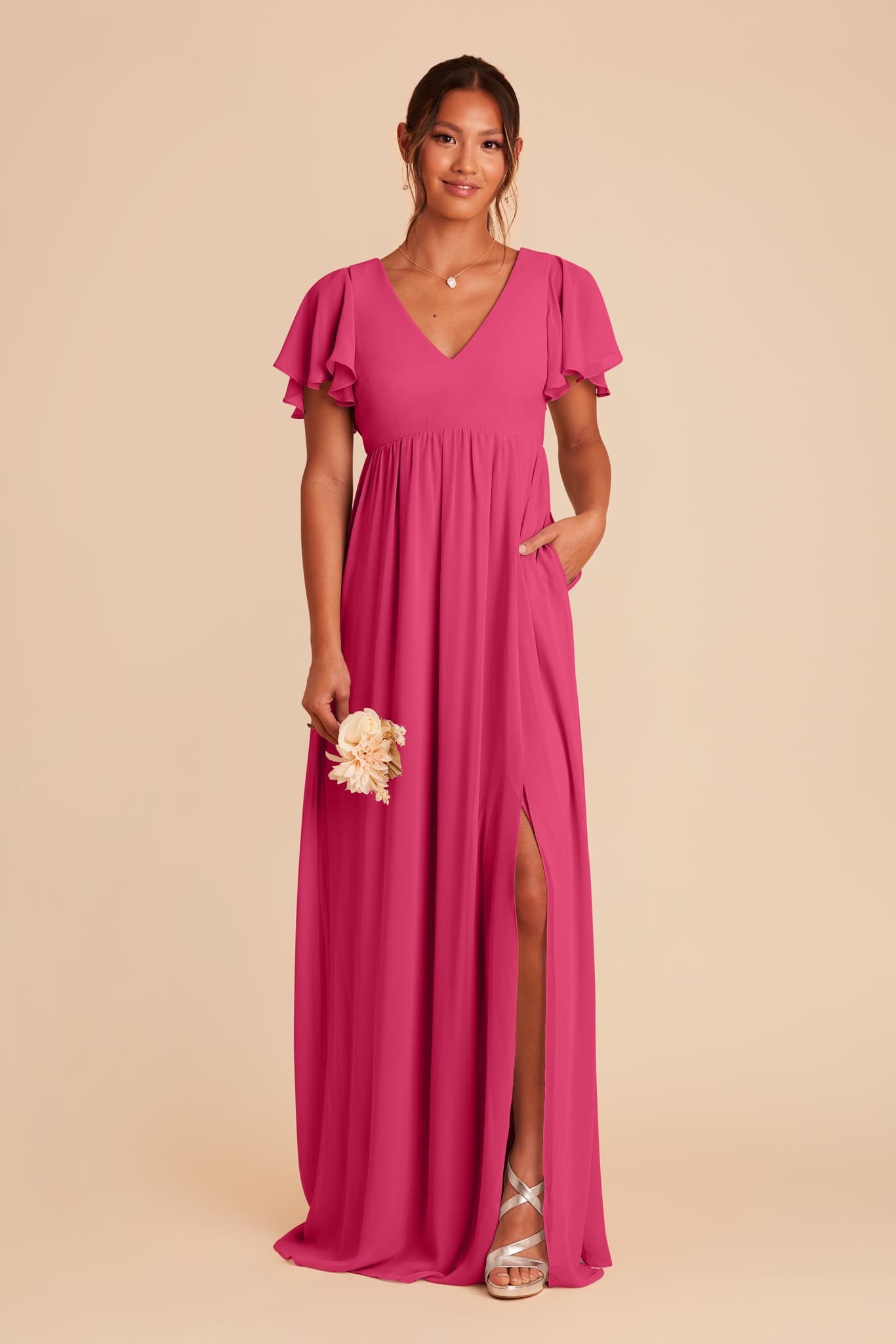 Fuchsia Hannah Empire Dress by Birdy Grey