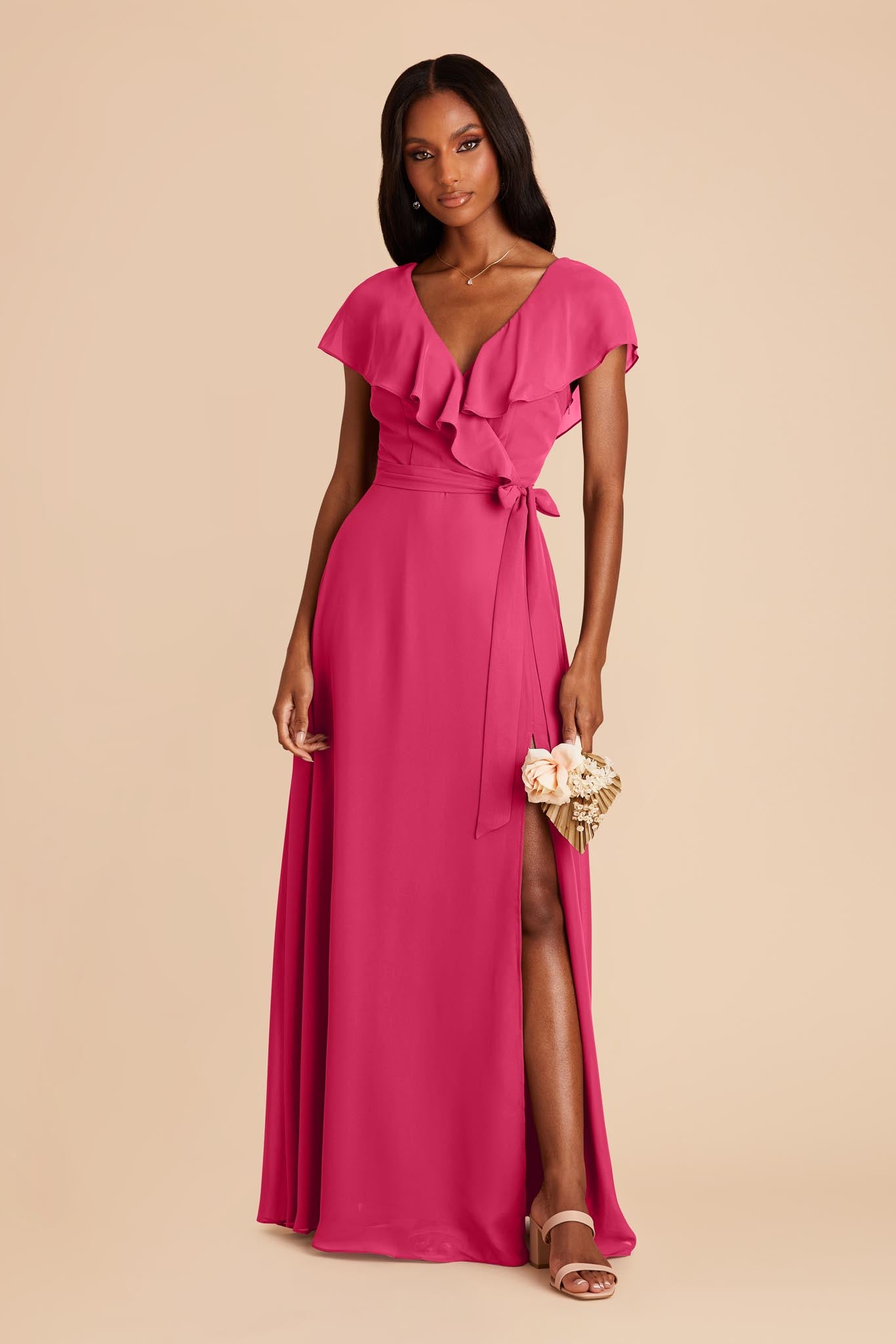 Fuchsia Jackson Chiffon Dress by Birdy Grey