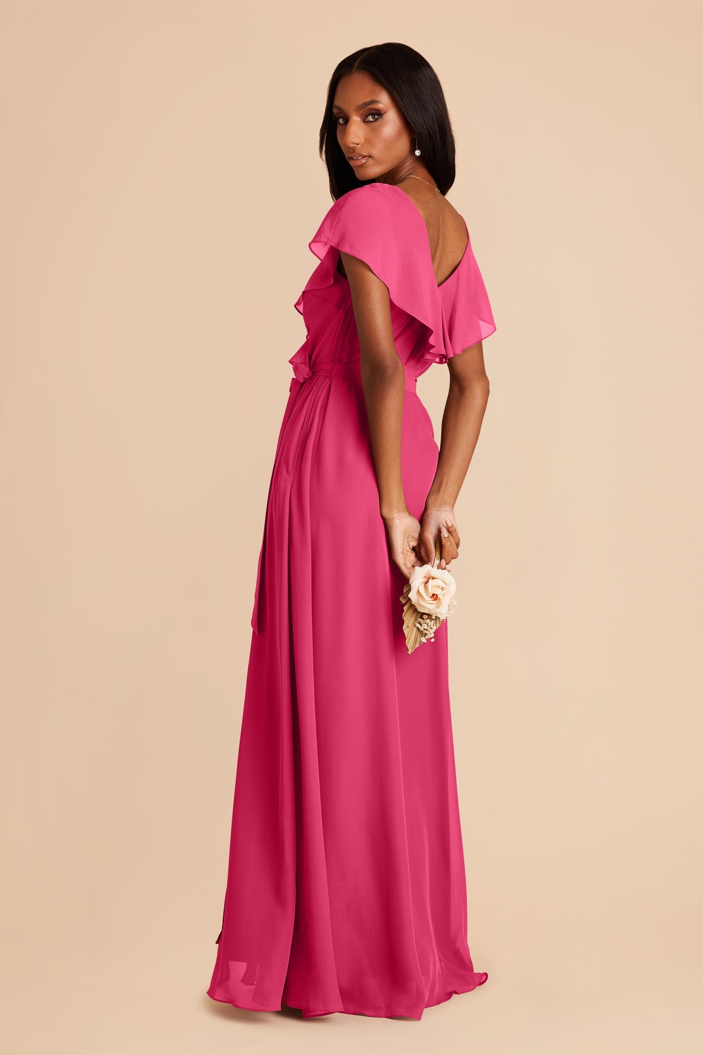 Fuchsia Jackson Chiffon Dress by Birdy Grey