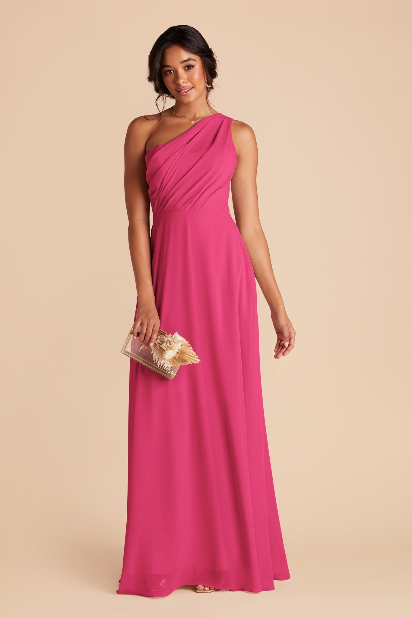 Fuchsia Kira Chiffon Dress by Birdy Grey