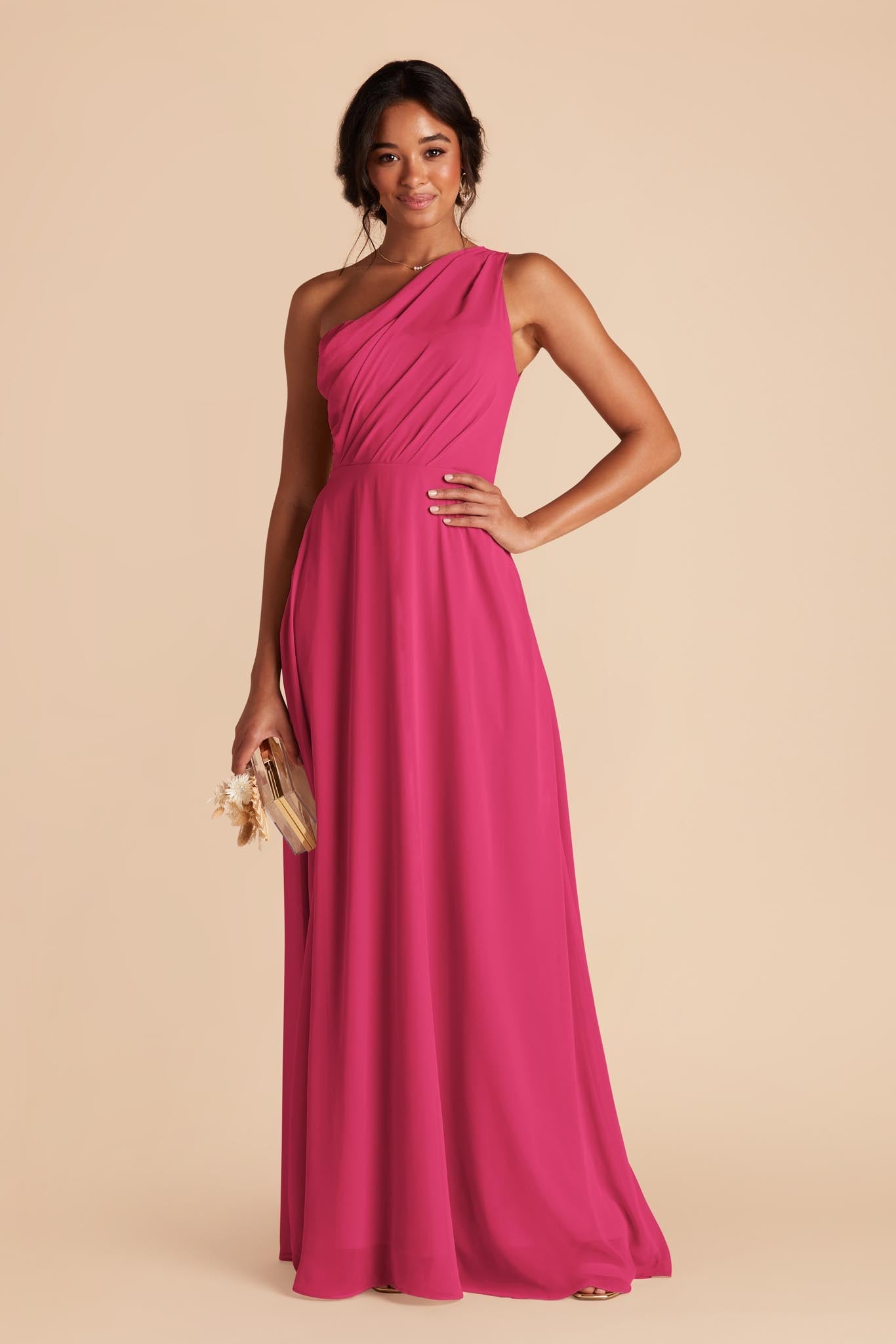 Fuchsia Kira Chiffon Dress by Birdy Grey