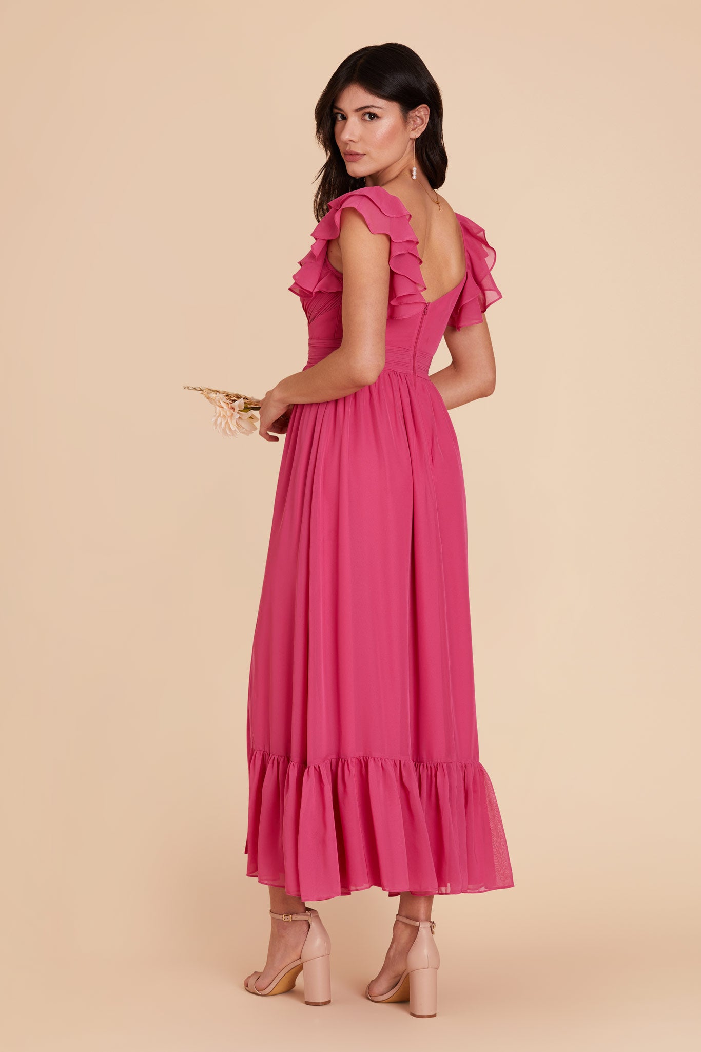 Fuchsia Michelle Chiffon Dress by Birdy Grey