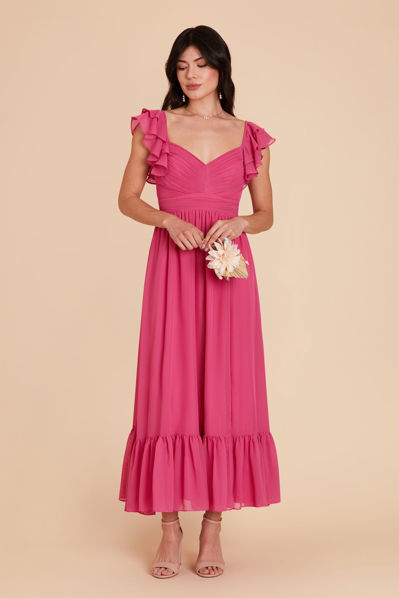 Fuchsia Michelle Chiffon Dress by Birdy Grey