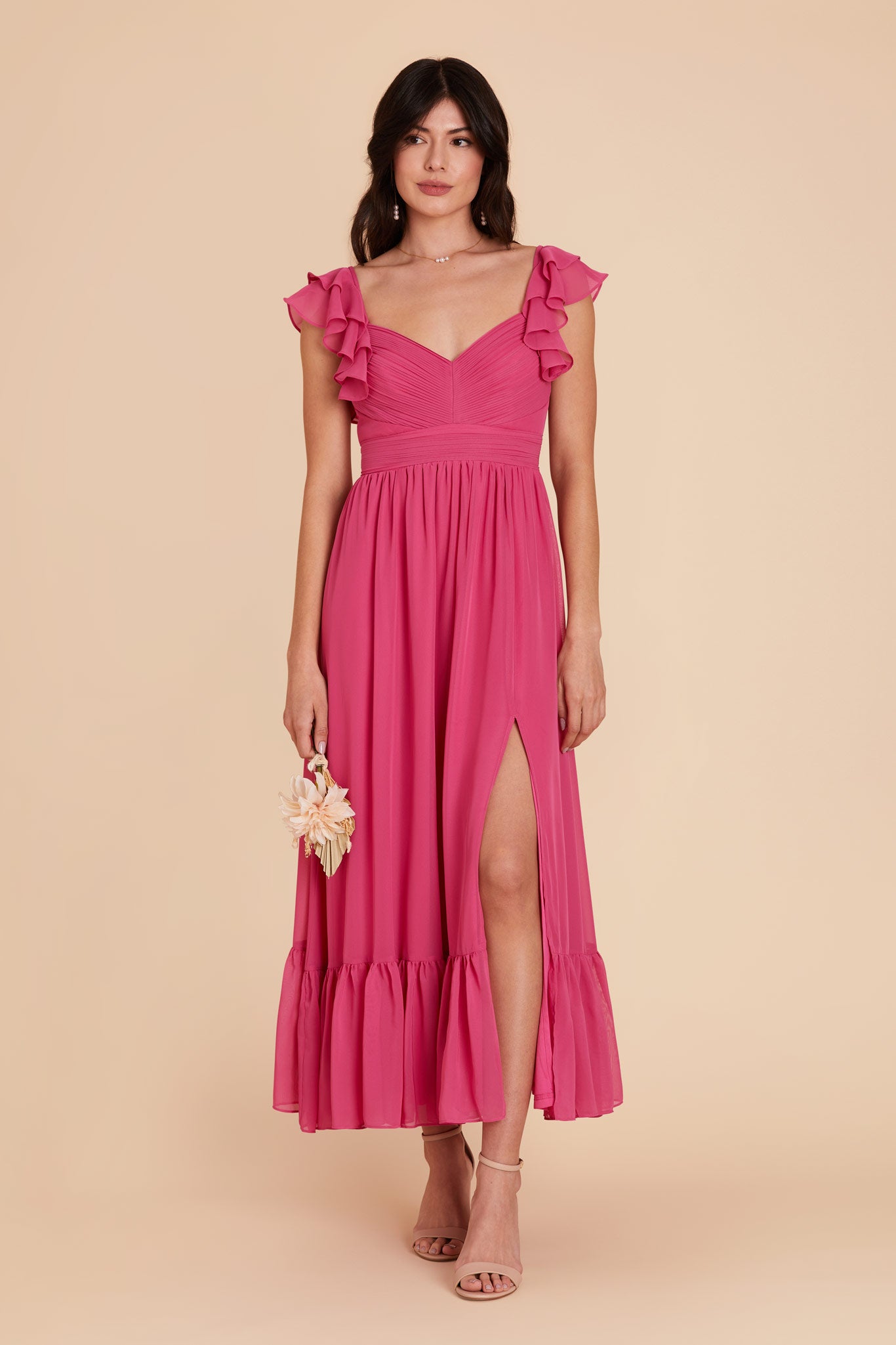 Fuchsia Michelle Chiffon Dress by Birdy Grey