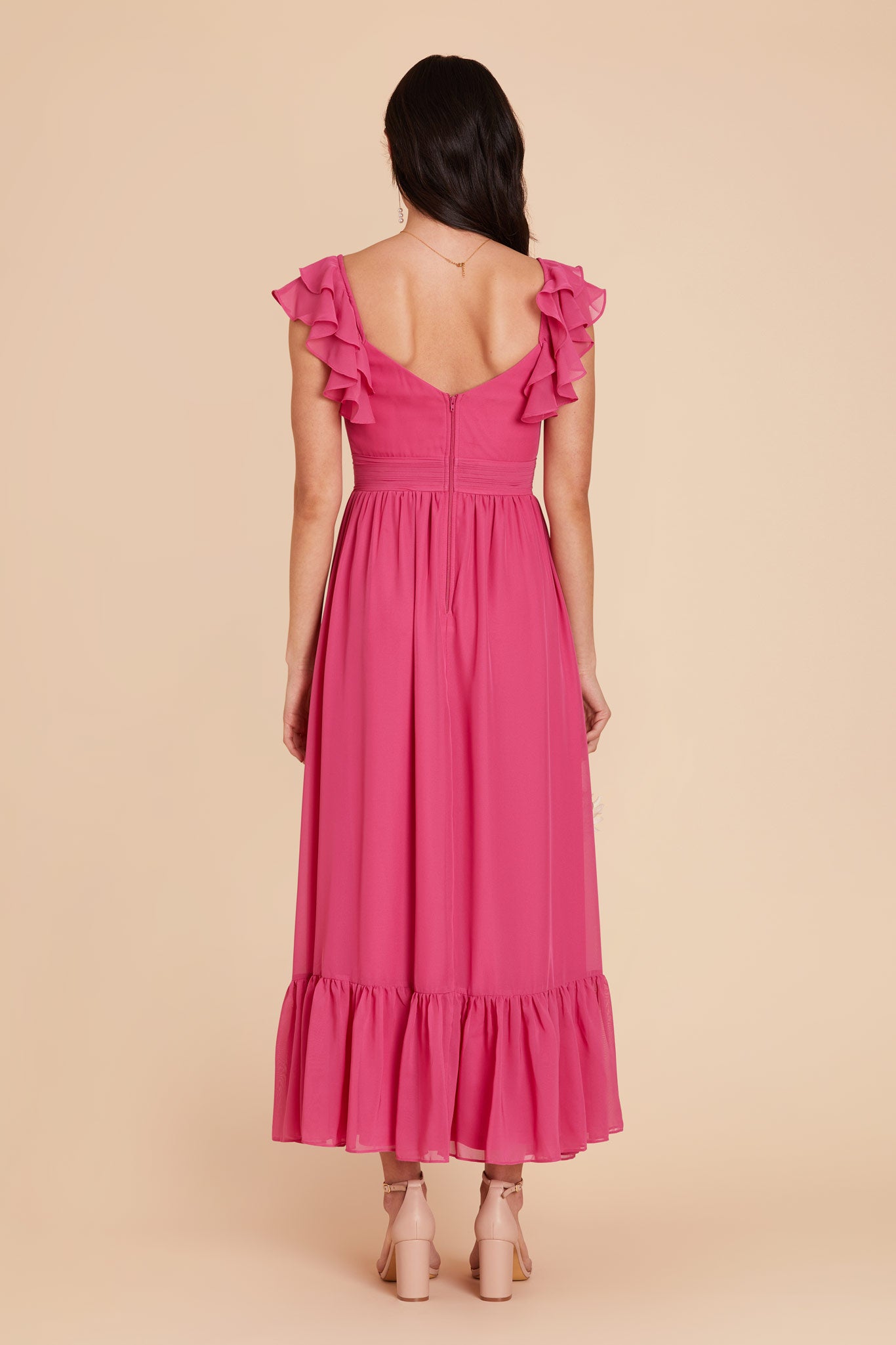 Fuchsia Michelle Chiffon Dress by Birdy Grey