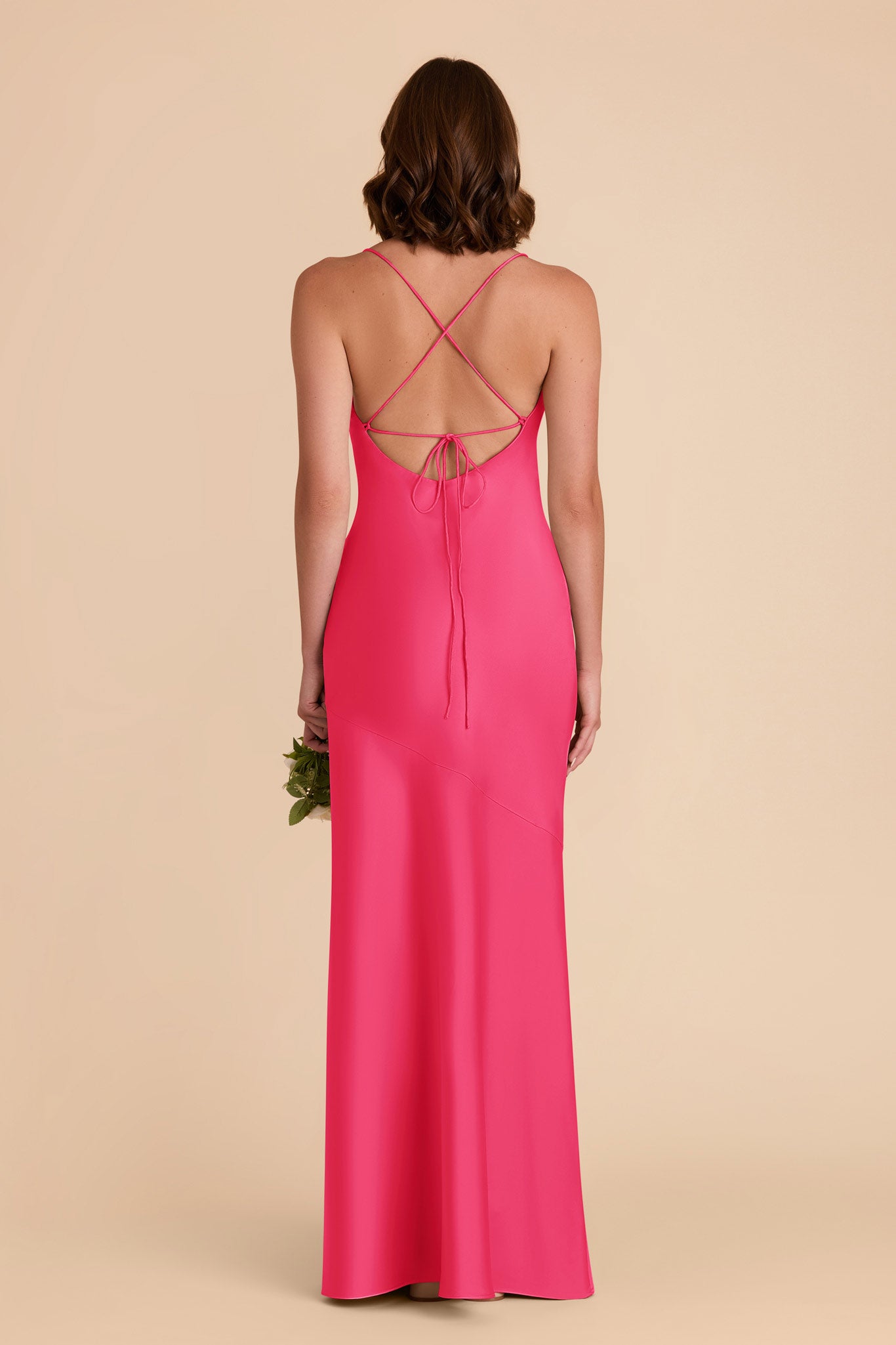 Fuchsia Olivia Matte Satin Dress by Birdy Grey