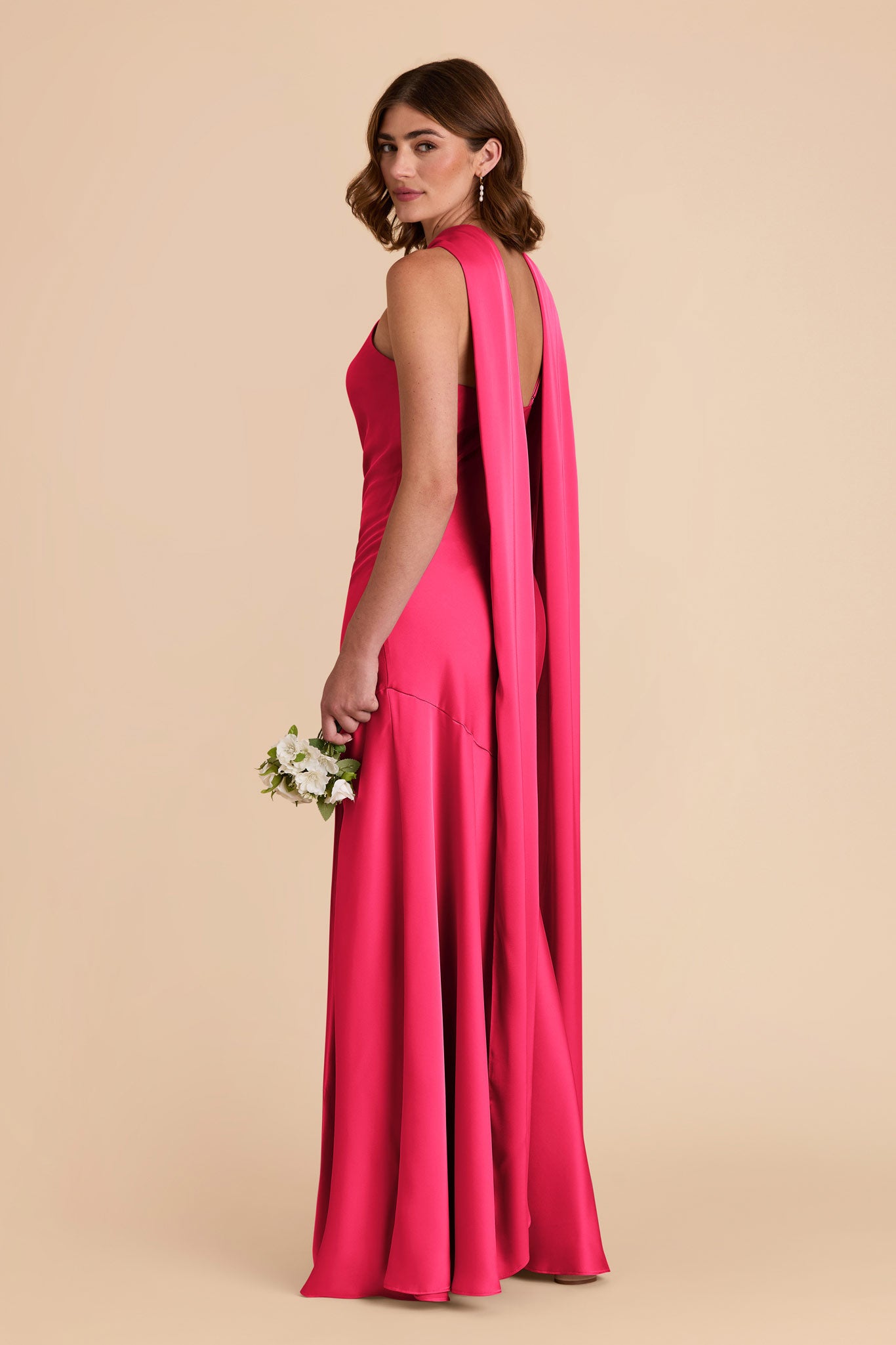 Fuchsia Eileen Matte Satin Dress by Birdy Grey