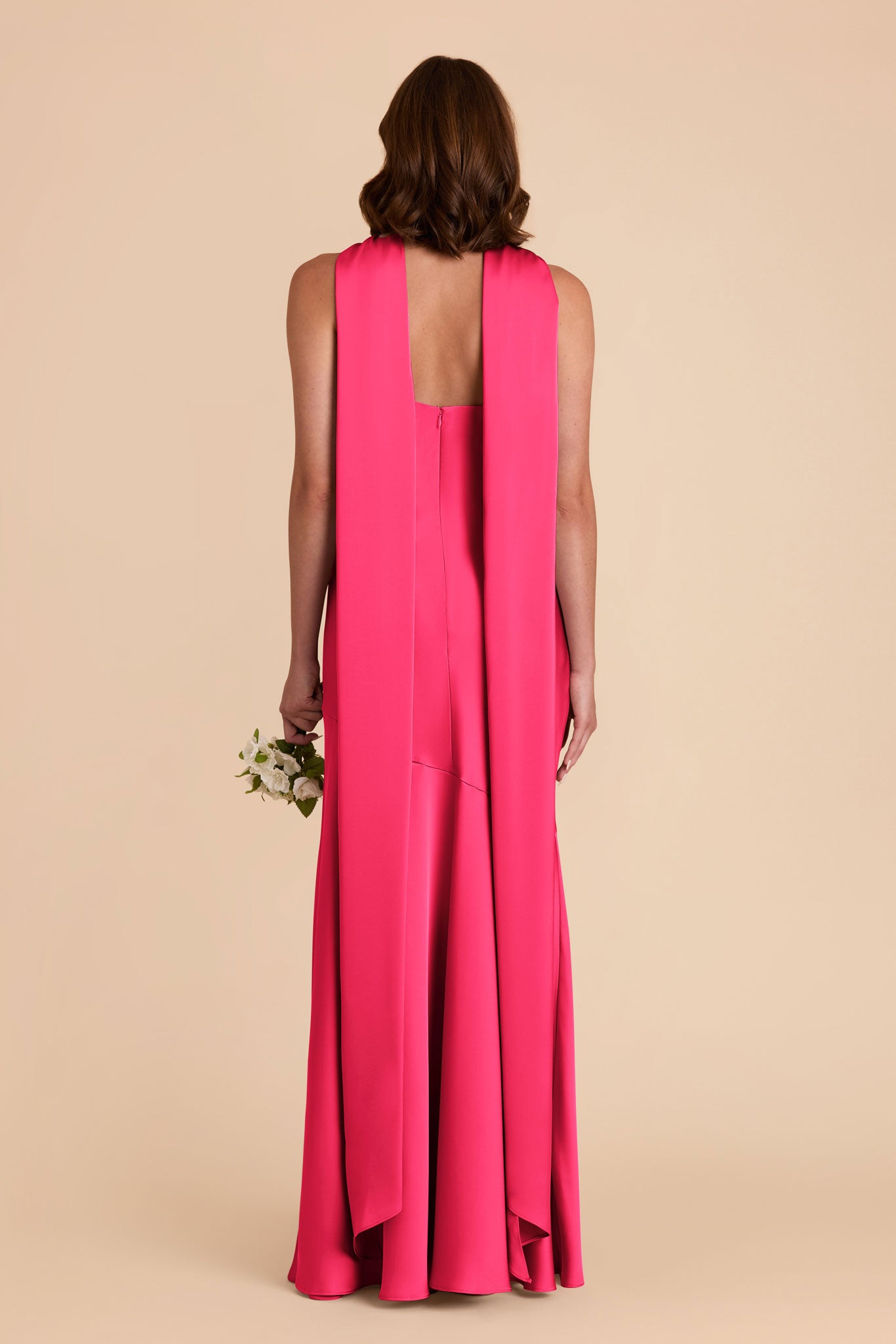 Fuchsia Eileen Matte Satin Dress by Birdy Grey