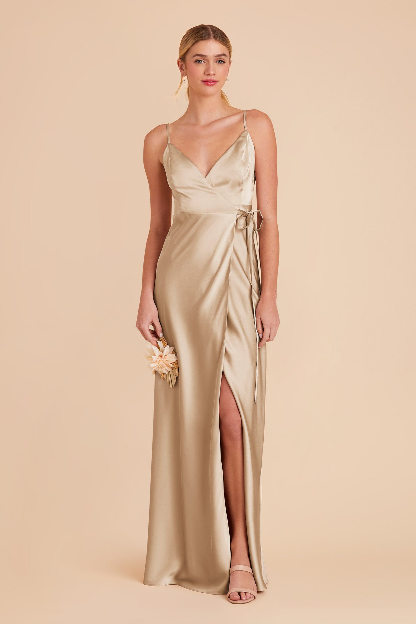 Cindy Matte Satin Bridesmaid Dress Gold
