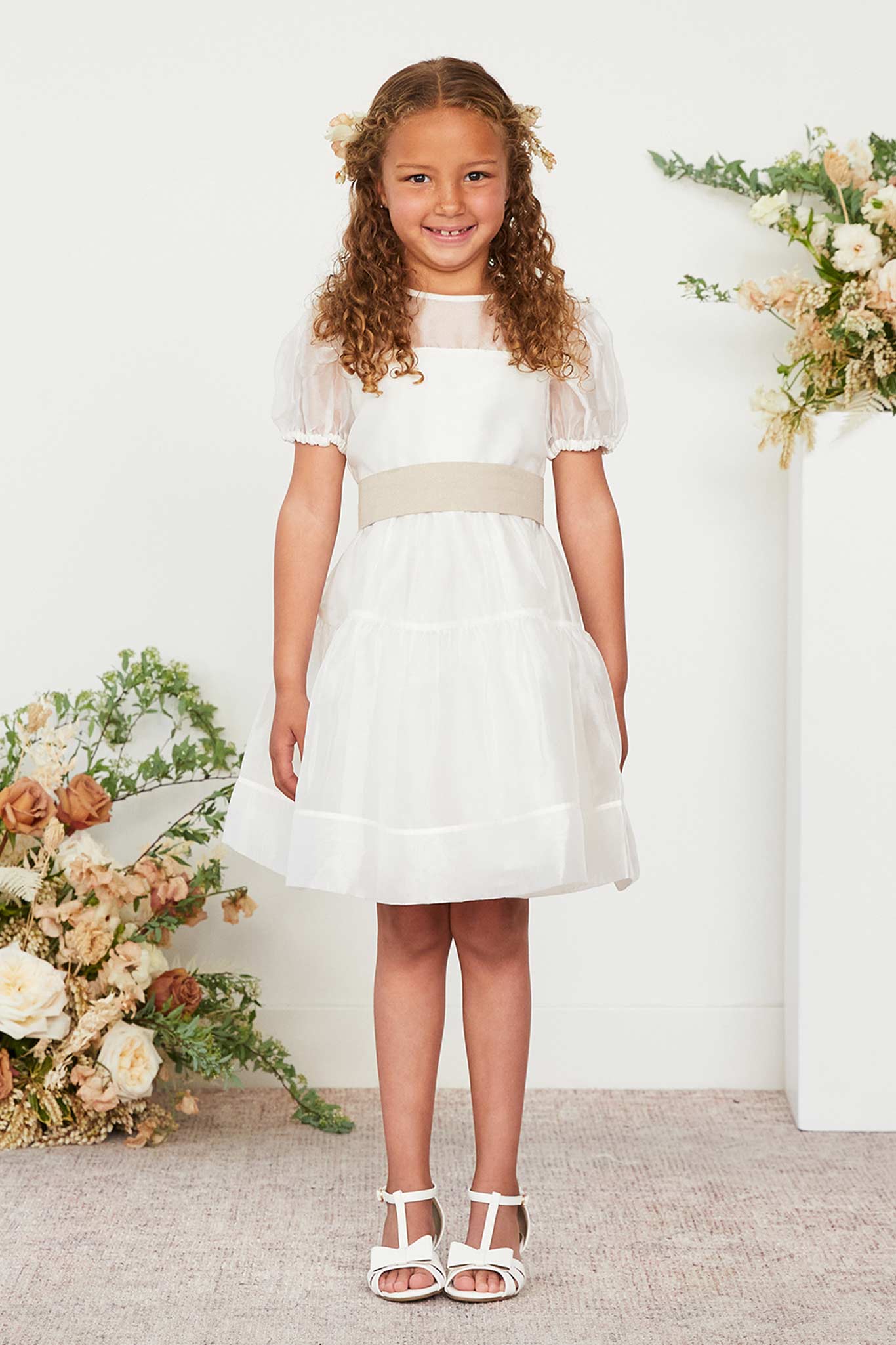 Gold Liz Flower Girl Sash by Birdy Grey