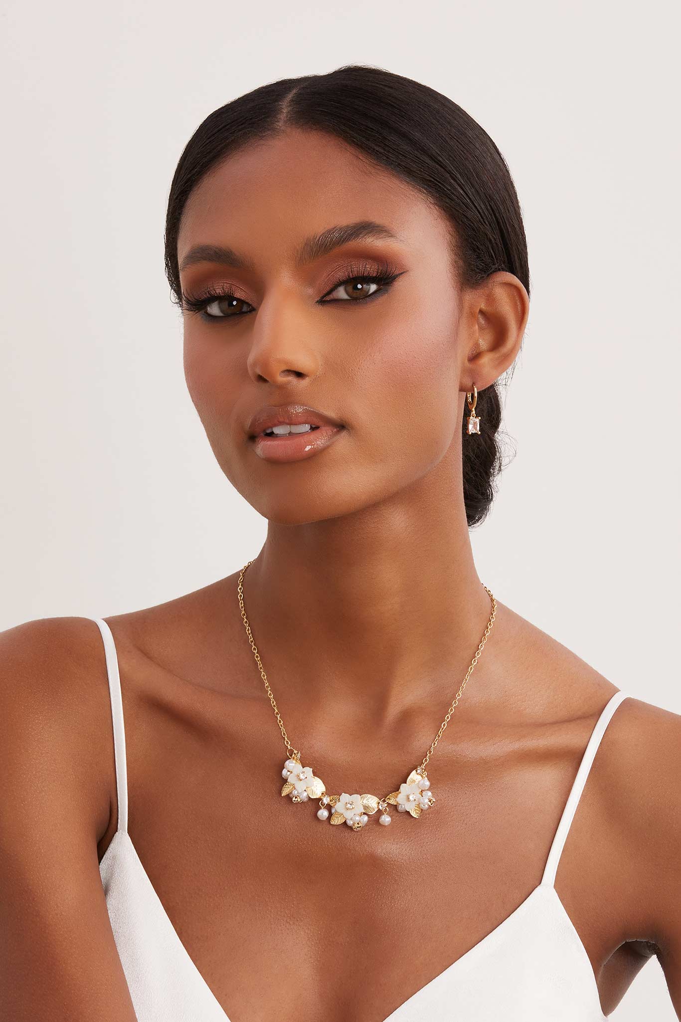 Eze Floral Statement Necklace Birdy Grey