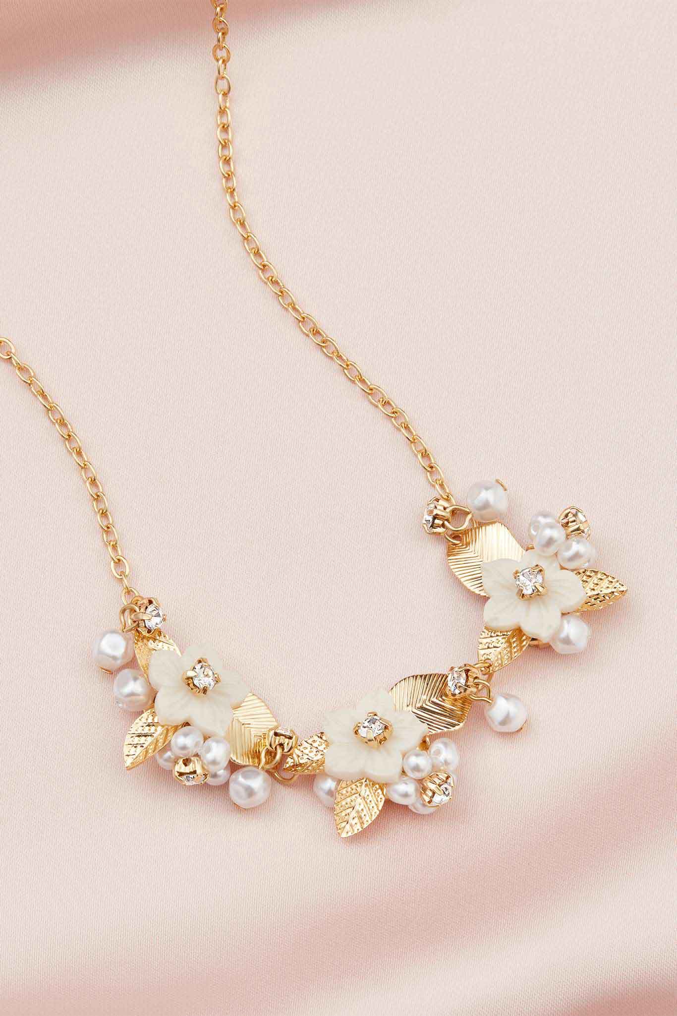 Eze Floral Statement Necklace - Gold