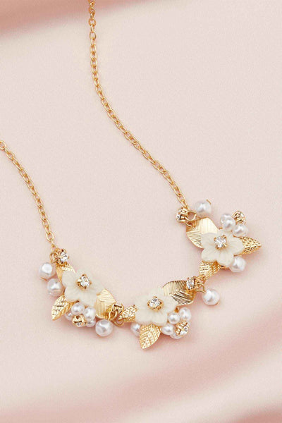 Eze Floral Statement Necklace - Gold