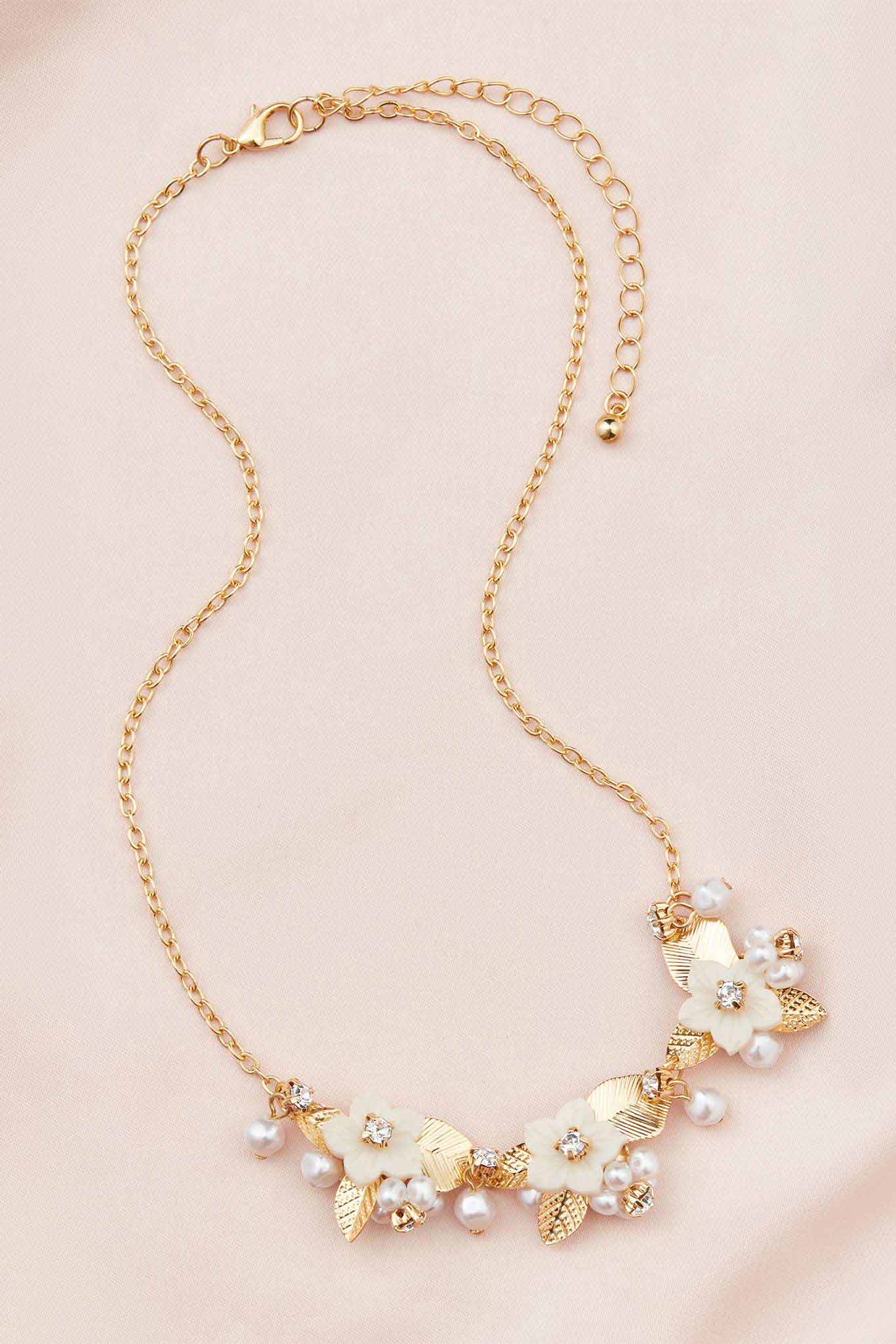 Eze Floral Statement Necklace - Gold