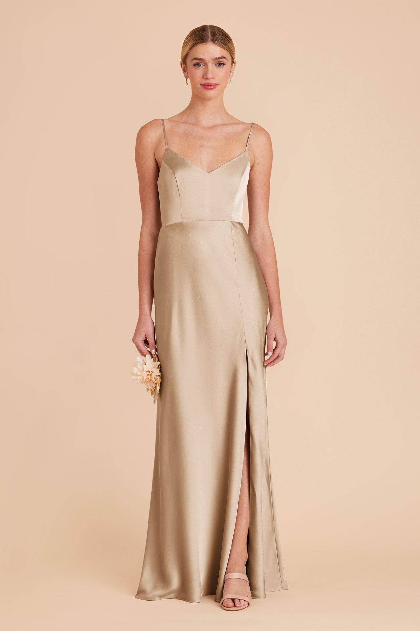 Gold Jay Matte Satin Dress by Birdy Grey