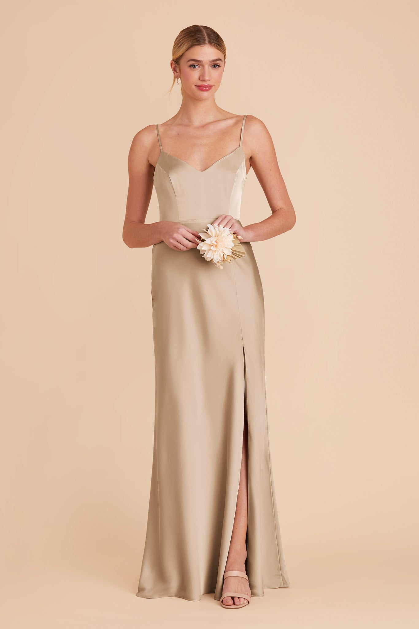 Gold Jay Matte Satin Dress by Birdy Grey