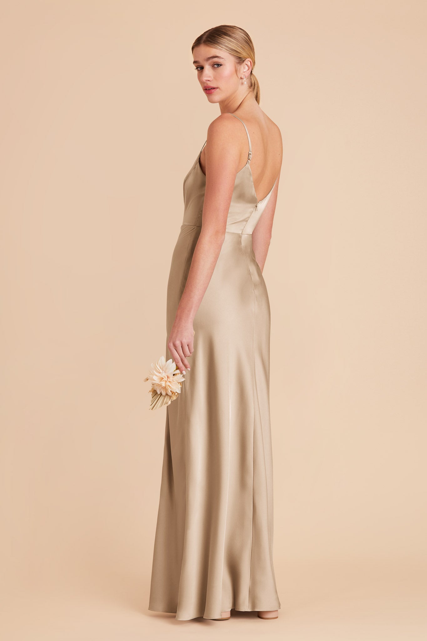 Gold Jay Matte Satin Dress by Birdy Grey