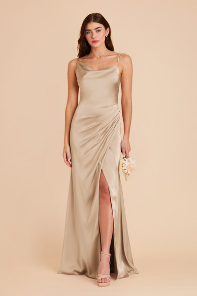 Gold Jennifer Matte Satin Dress by Birdy Grey