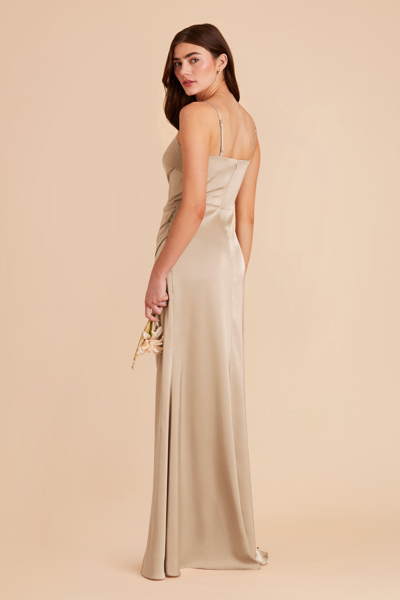 Gold Jennifer Matte Satin Dress by Birdy Grey