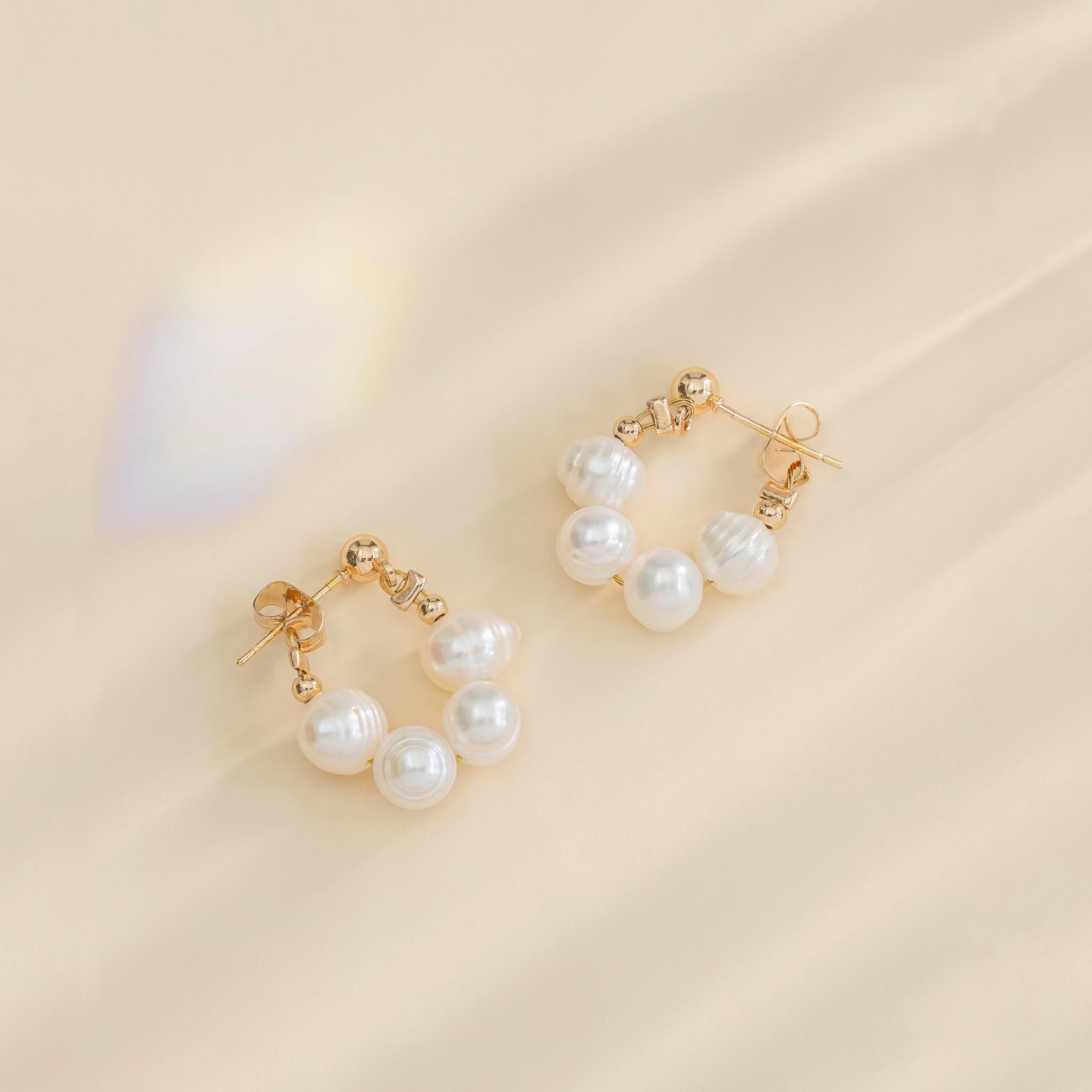 Lafayette Pearl Huggie Earrings | Birdy Grey