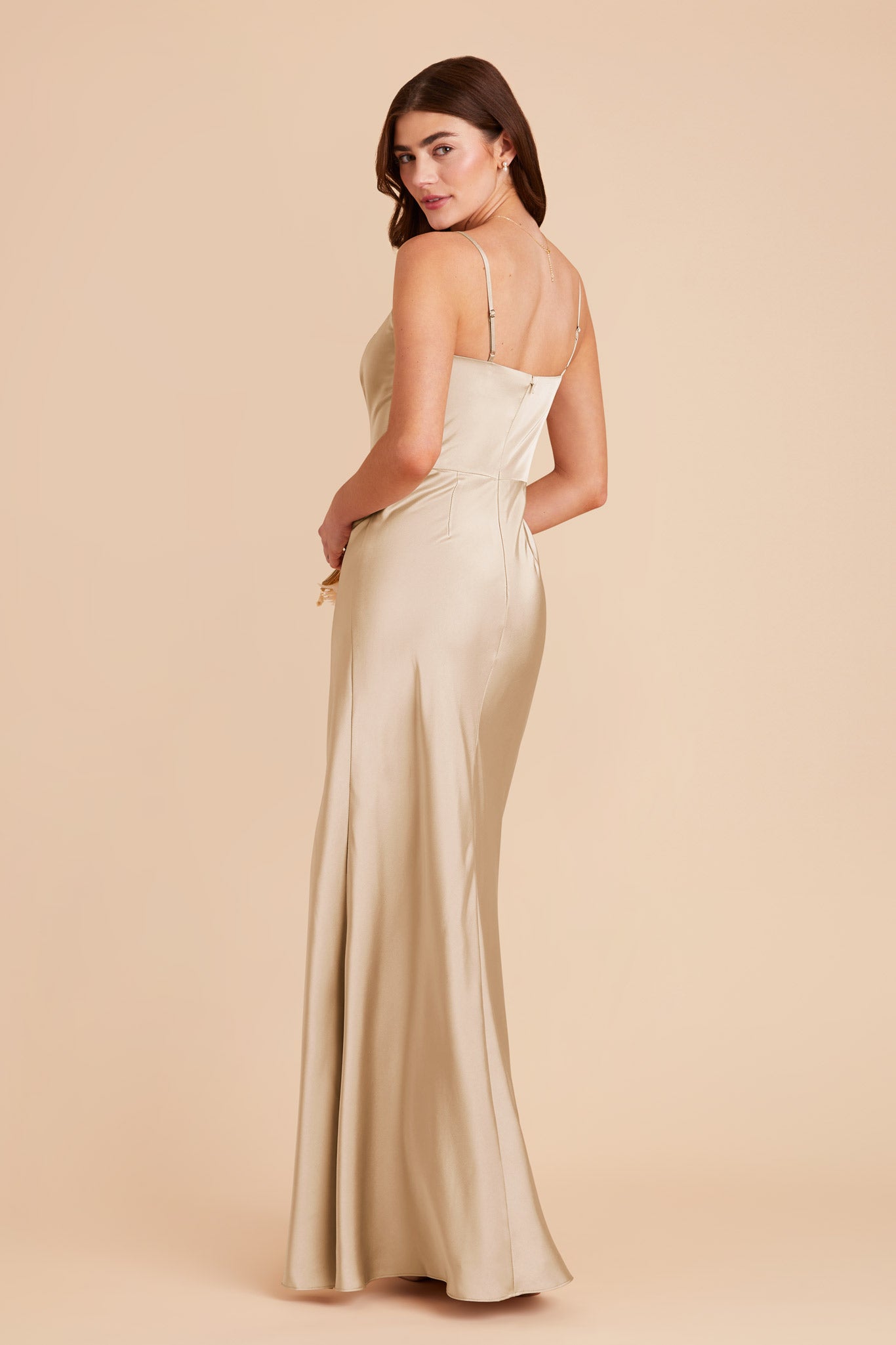 Gold Mai Matte Satin Dress by Birdy Grey