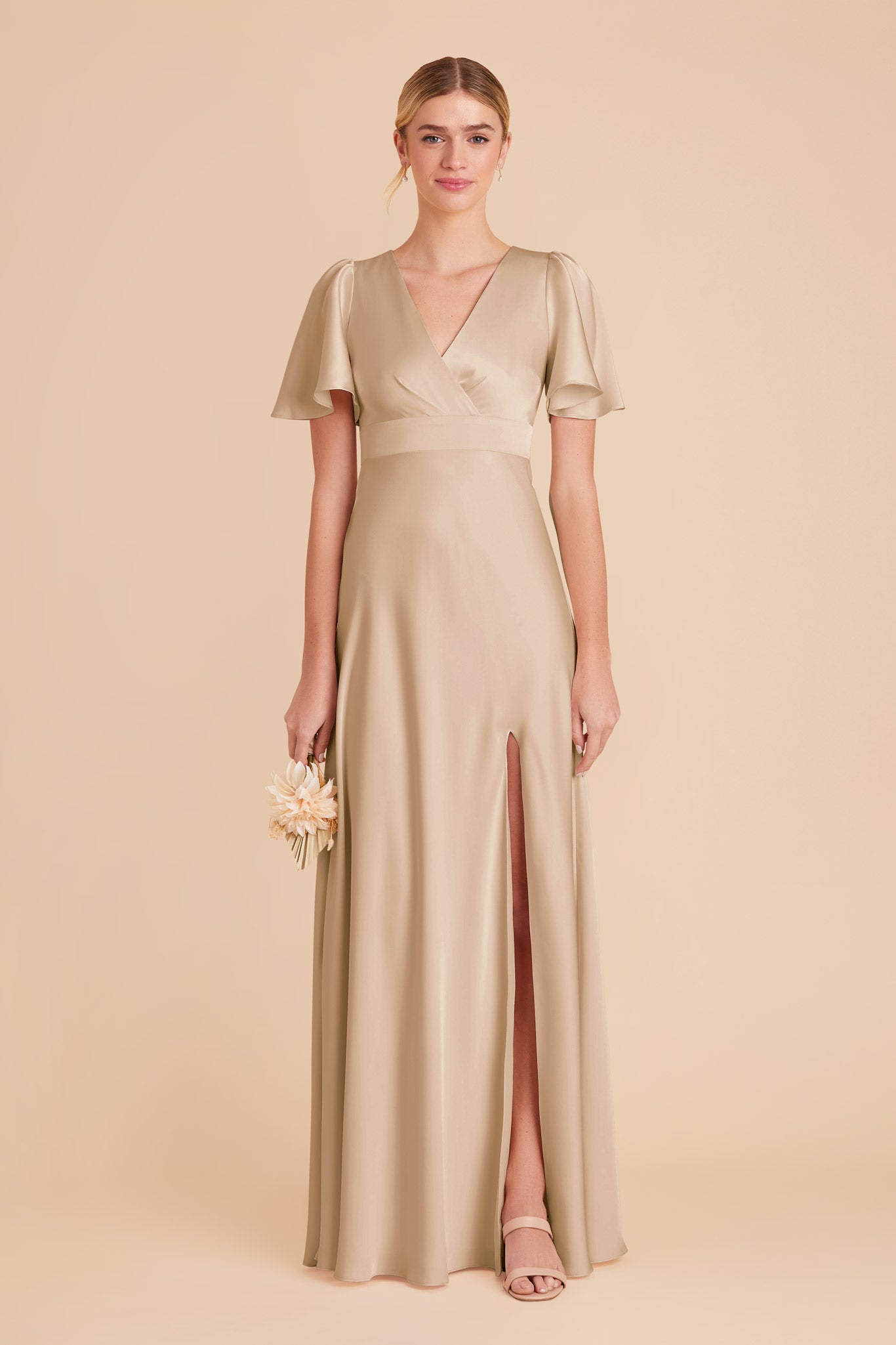 Gold Marni Matte Satin Dress by Birdy Grey