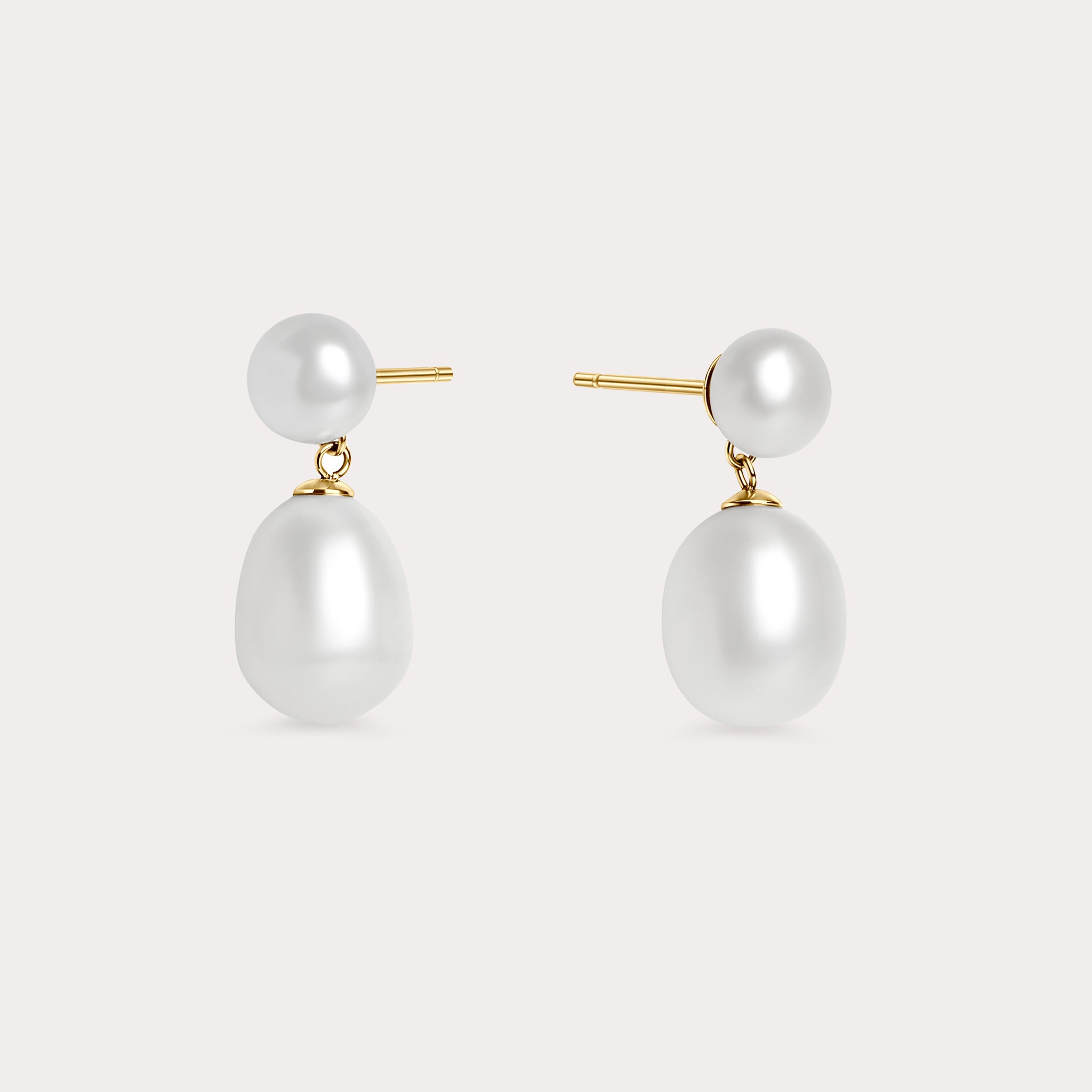 Mia Bijoux Reina Pearl Pendant Earring Gold