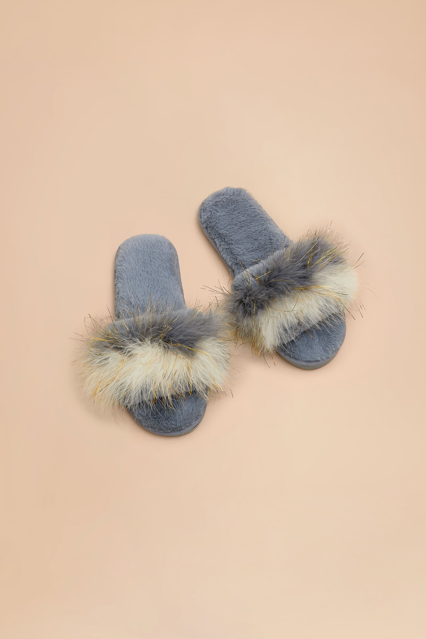 Fluffy feather slippers store
