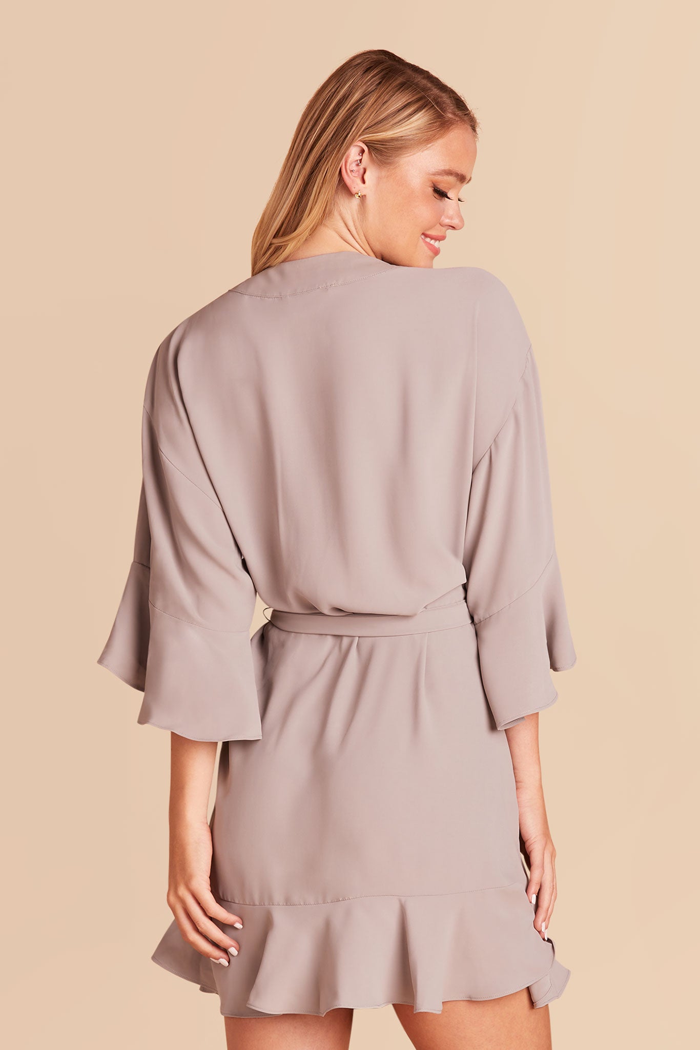 Gray Kenny Ruffle Robe by Birdy Grey