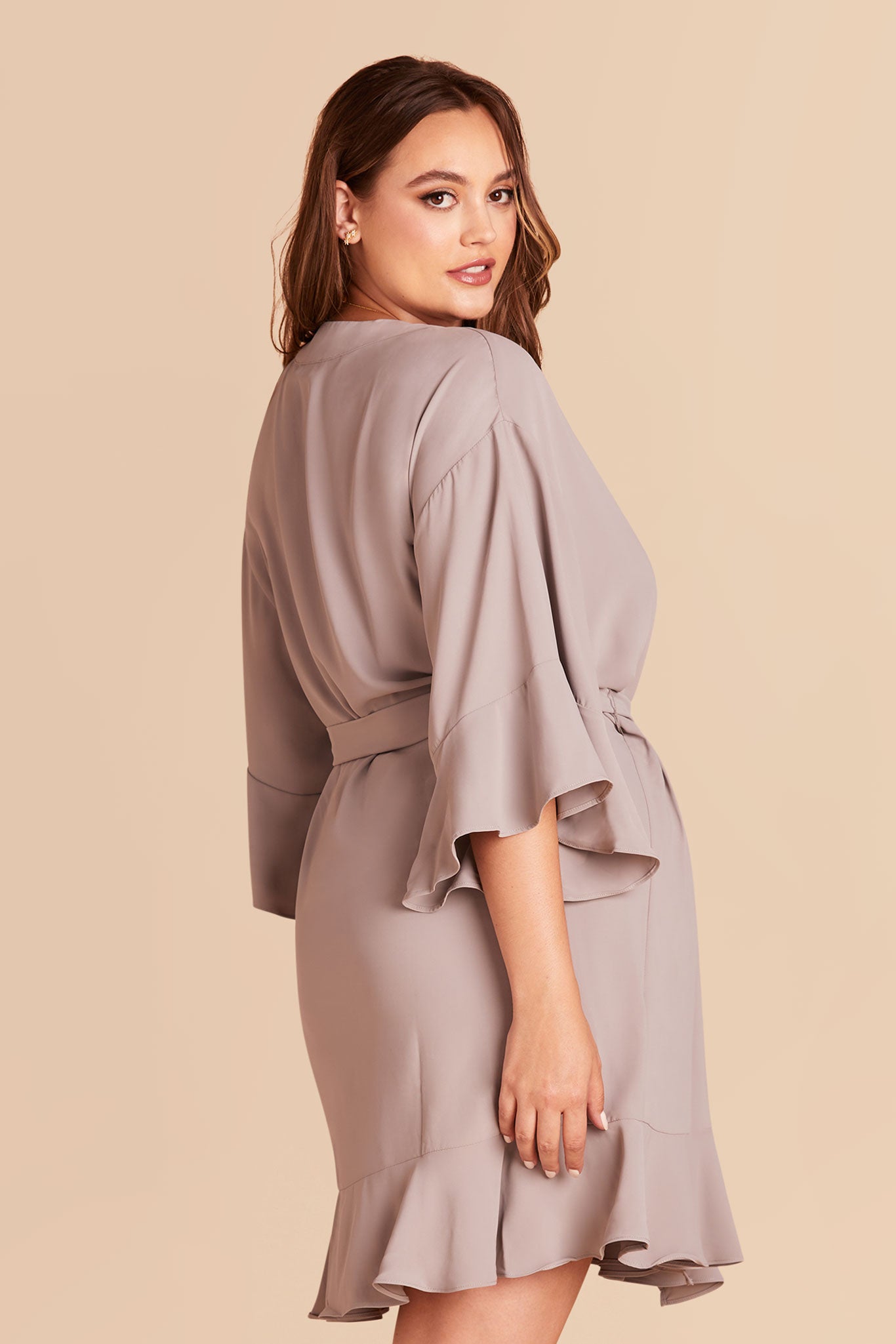 Gray Kenny Ruffle Robe by Birdy Grey