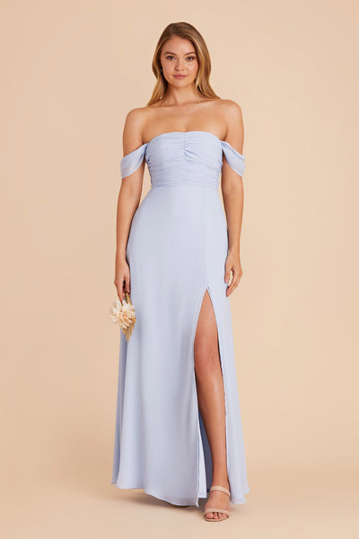 Ice Blue Cara Chiffon Dress by Birdy Grey