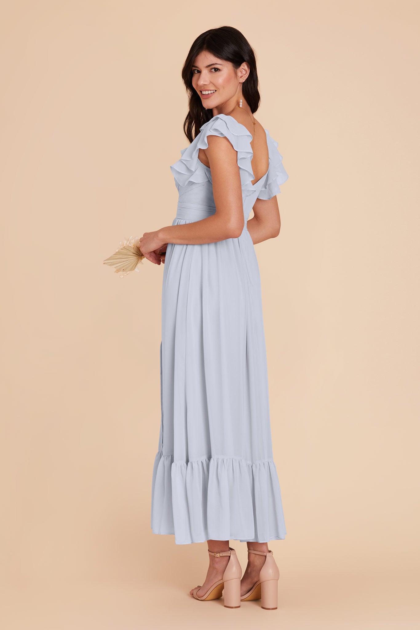 Ice Blue michelle Chiffon Dress by Birdy Grey