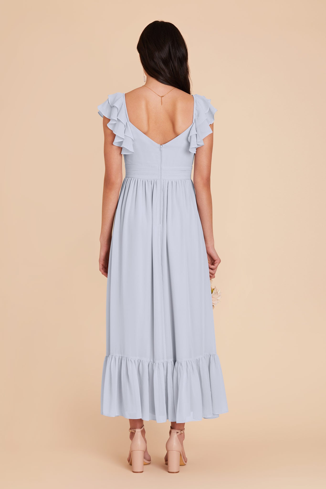 Ice Blue michelle Chiffon Dress by Birdy Grey