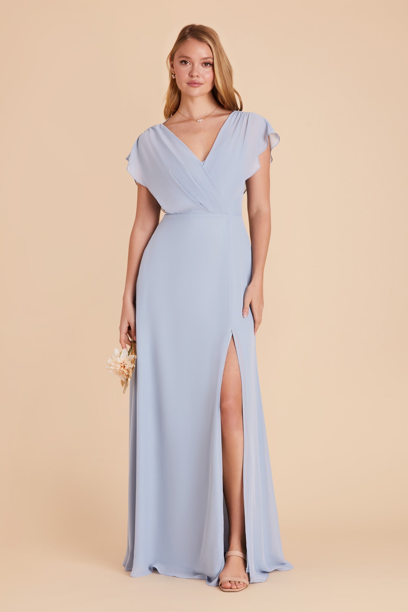 Powder blue hotsell chiffon dress