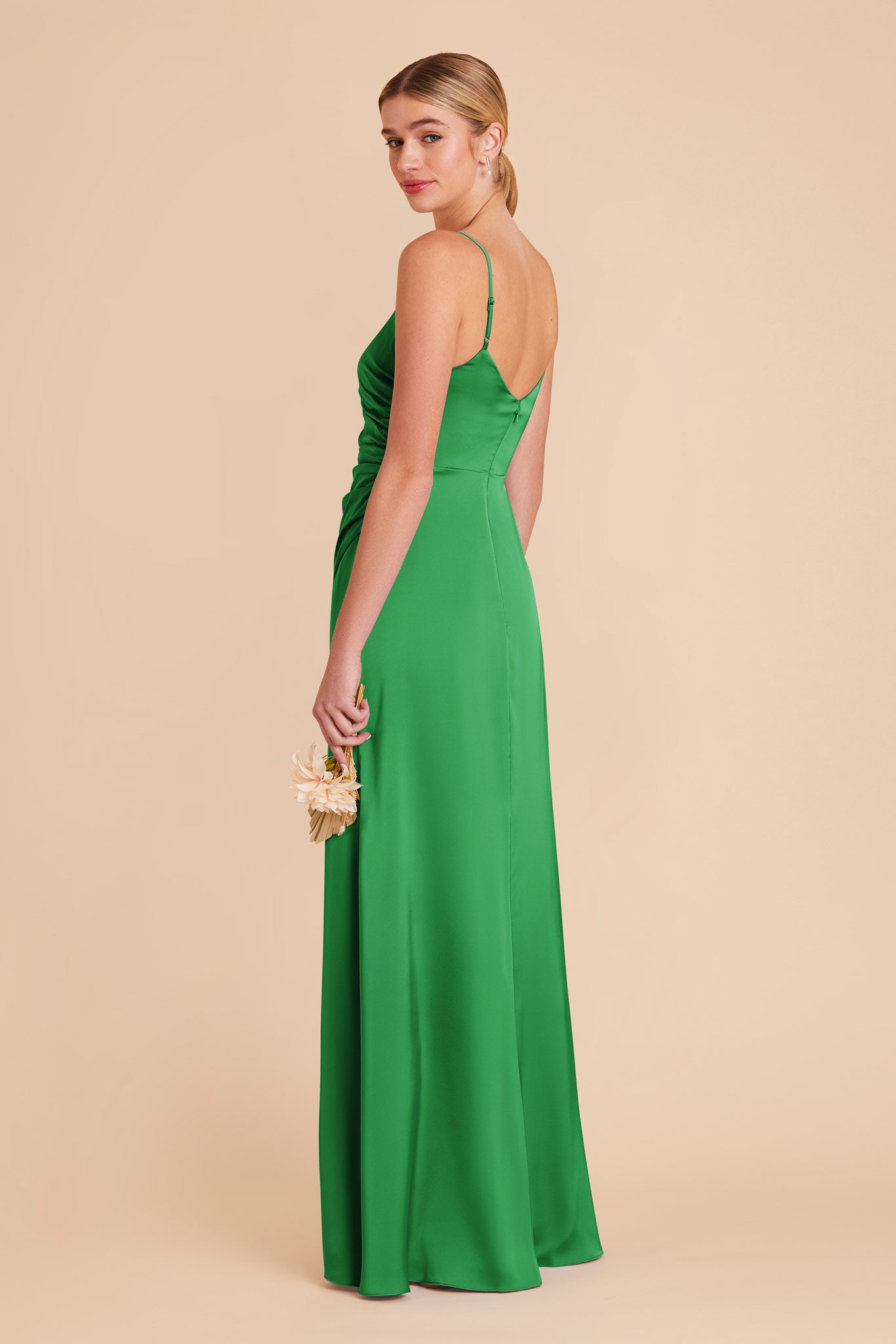  Kelly Green Catherine Matte Satin Dress by Birdy Grey