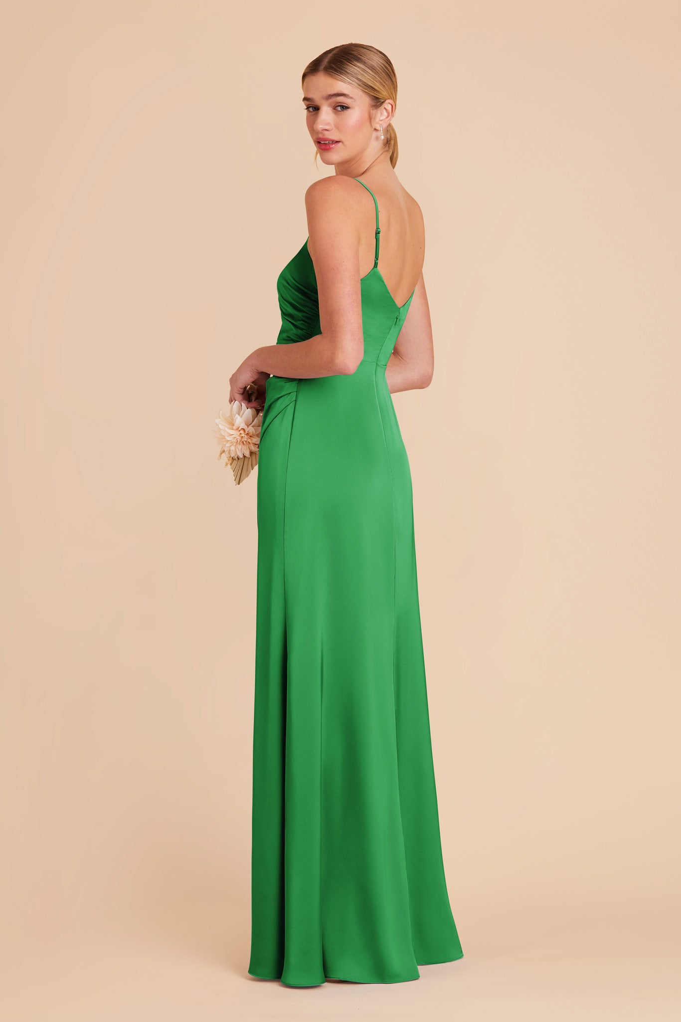  Kelly Green Catherine Matte Satin Dress by Birdy Grey