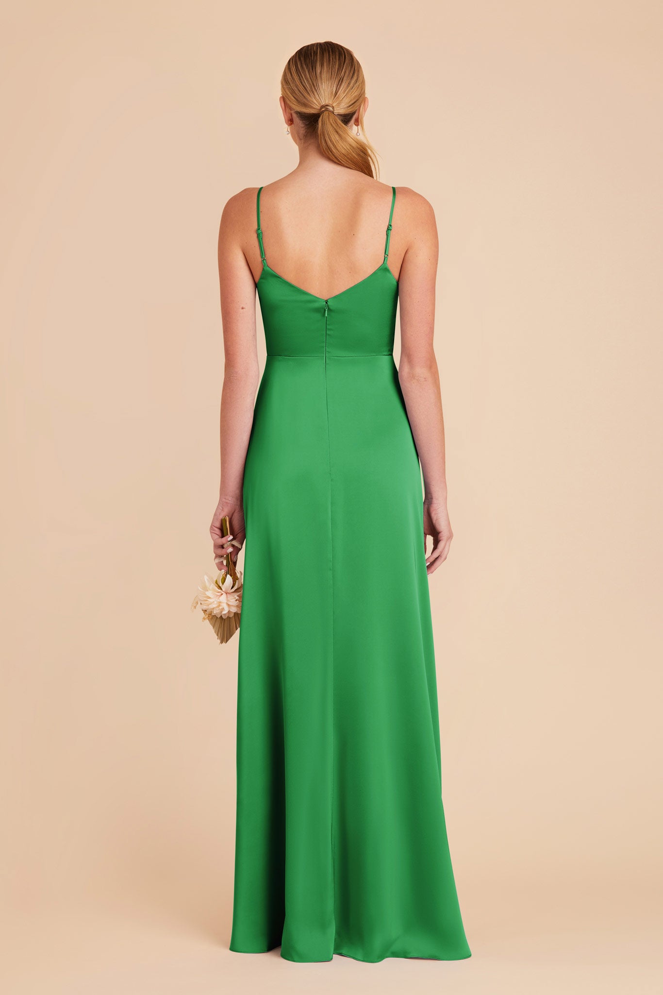  Kelly Green Catherine Matte Satin Dress by Birdy Grey