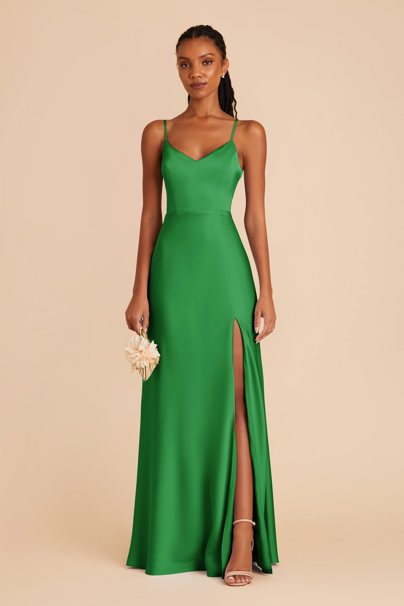  Kelly Green Jay Matte Satin Dress by Birdy Grey